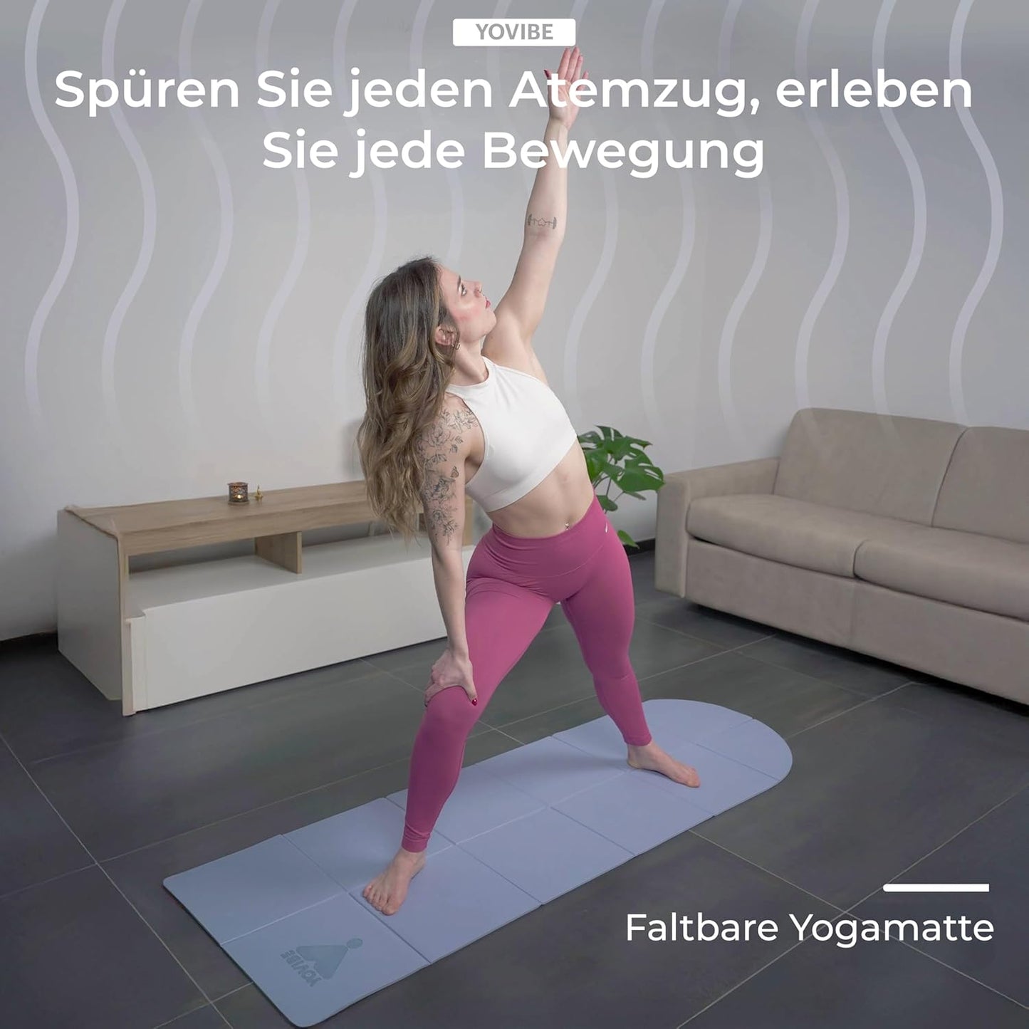 Faltbare Yogamatte, Blau