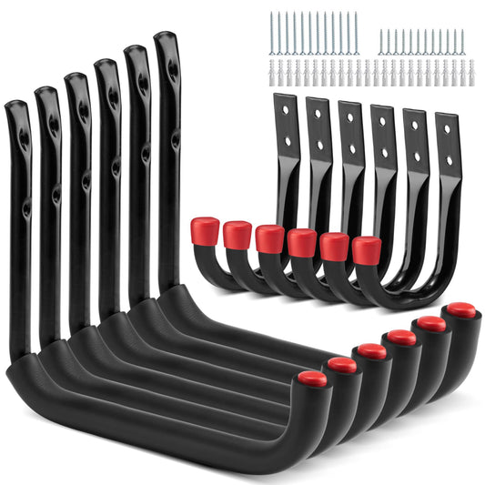 12er-Set Garage-Wandhaken, 6Stück - 9.8 "(25 x 23 cm)+6Stück - 3.5 "(12 x 8.9cm）
