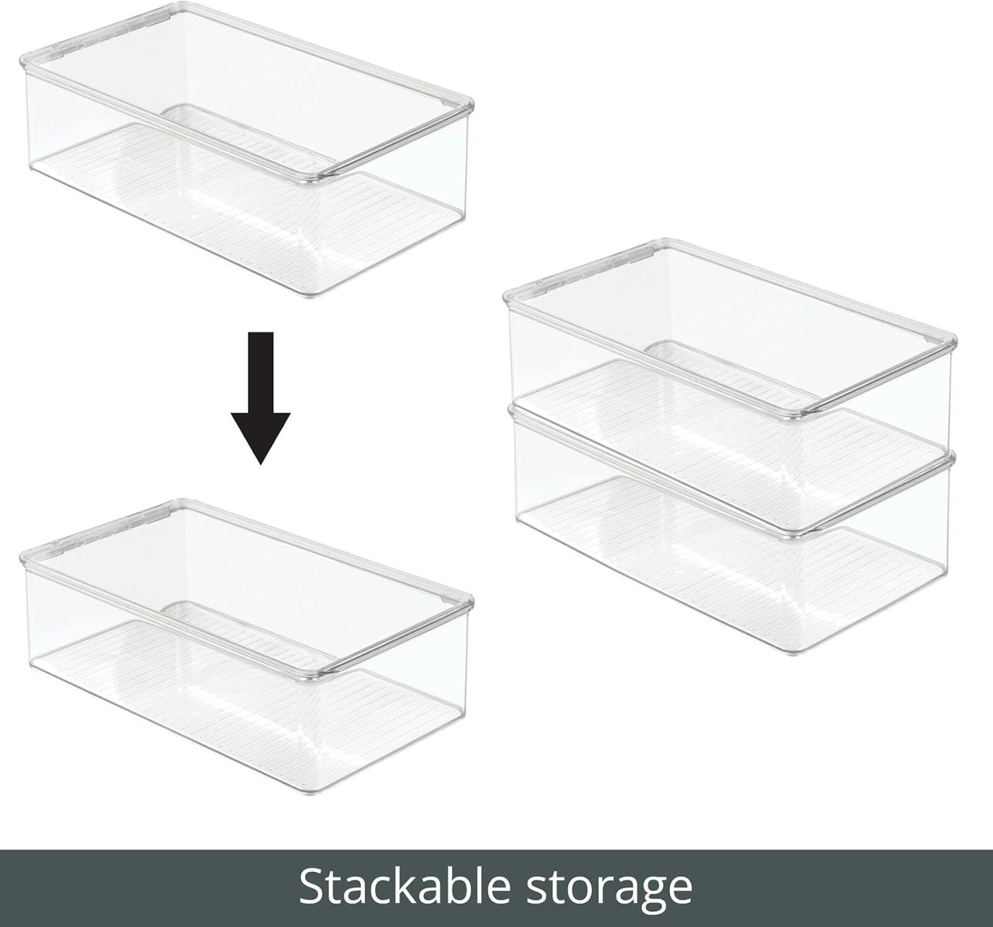 Stapelbare Schuhboxen-Set (2 Stück, durchsichtig), 18,3 x 32,3 x 9,4 cm