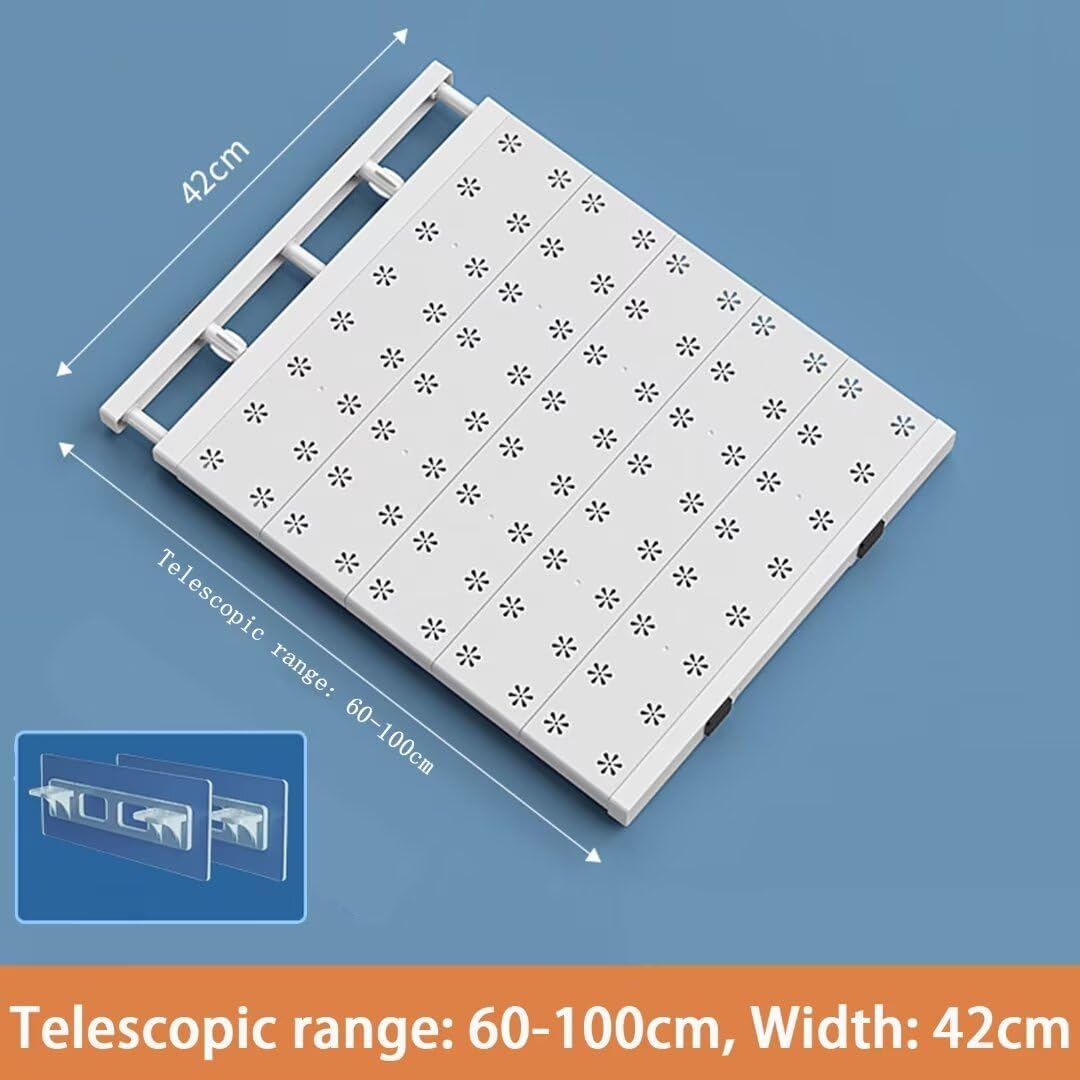 Teleskopregalboden, nagelfrei, 42cm Weit, Verstellbare Länge60-100cm