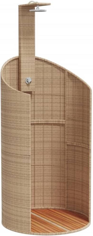 Outdoor Gartendusche mit Lattenboden, Beige