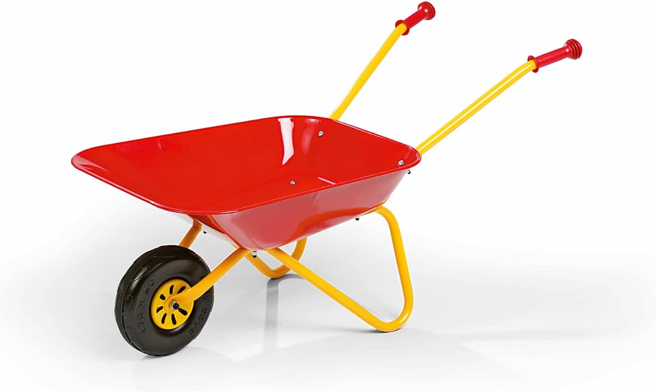 Kinderschubkarre aus Metall, Metallschüssel Rot