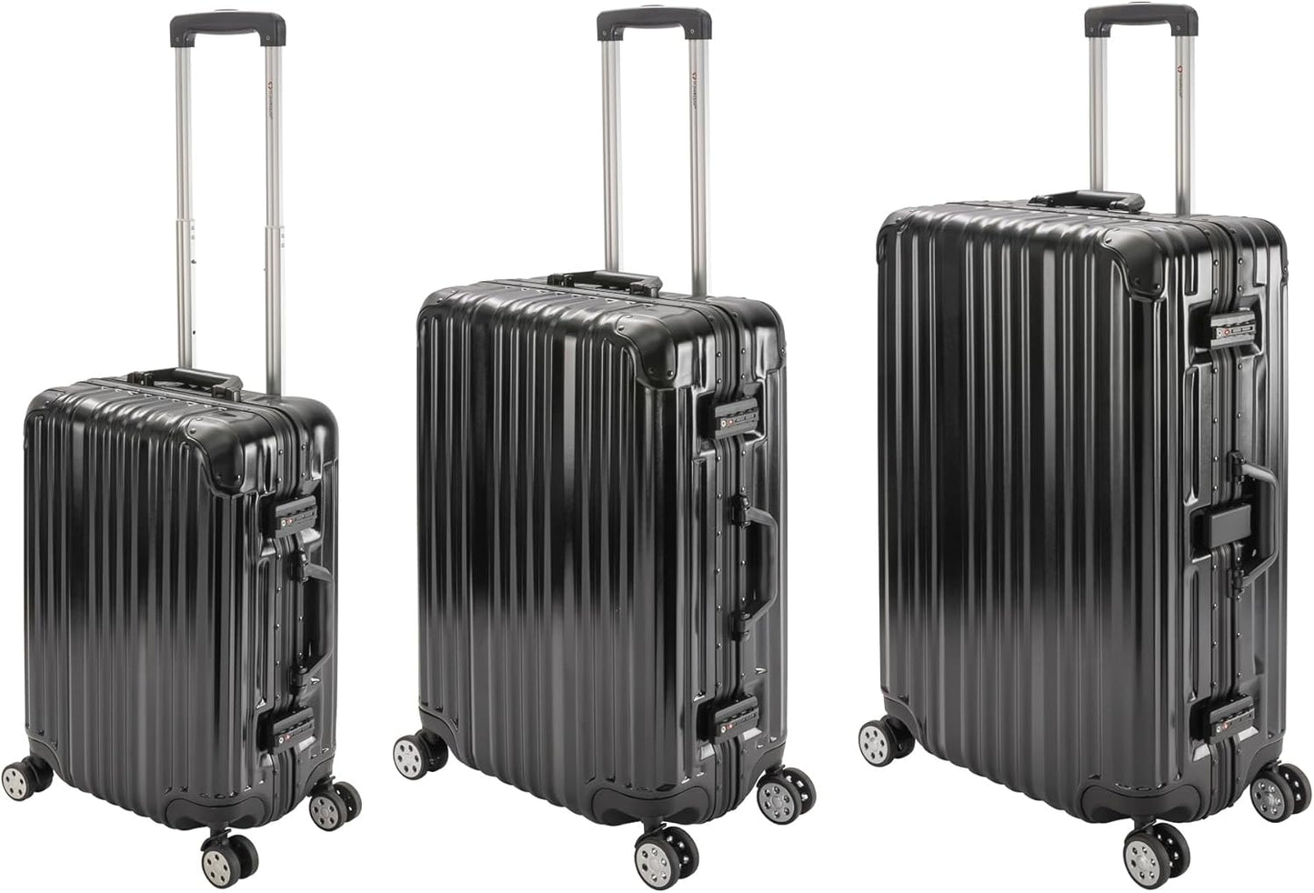 3-teiliges Reisekoffer-Set, Schwarz Koffer-Set (S+M+L)
