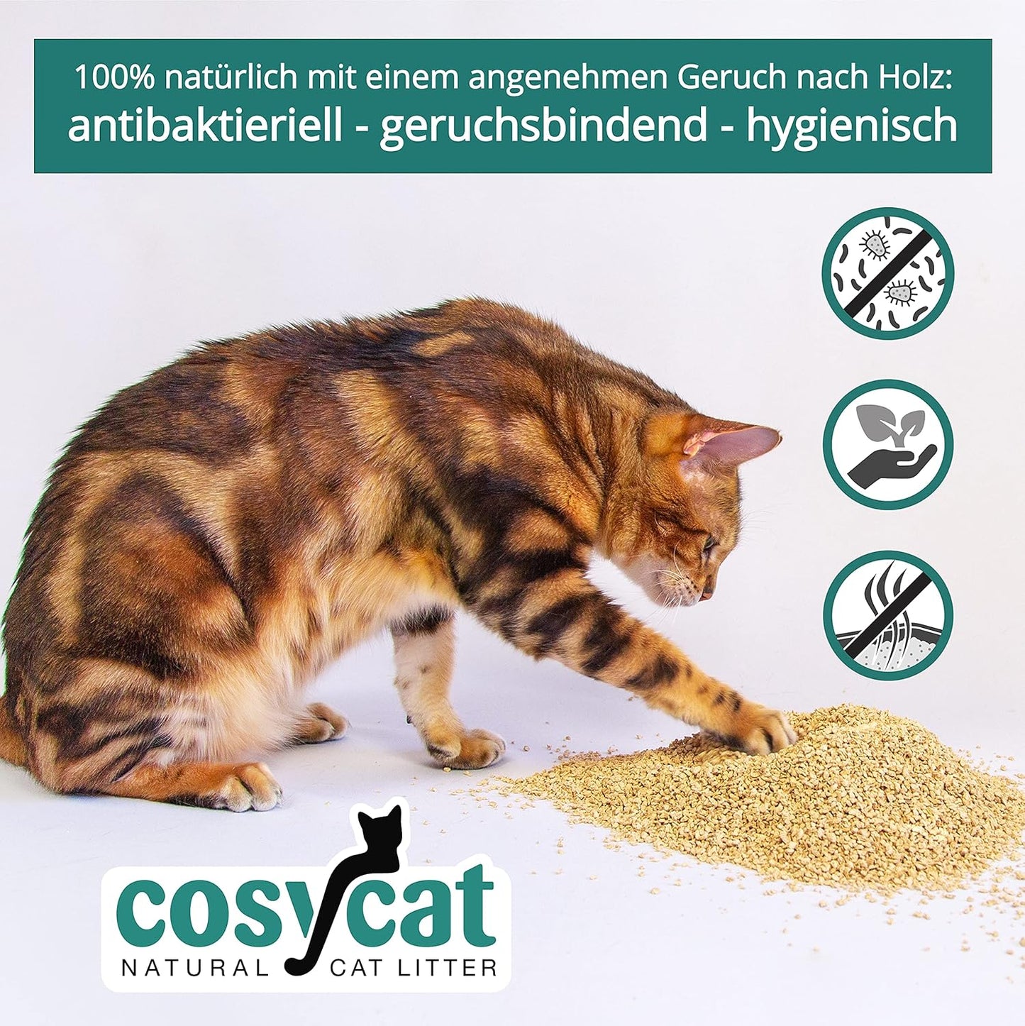 Klumpendes Bio-Katzenstreu aus Holz (40 l), FEIN 40 l (4 x 10 l)