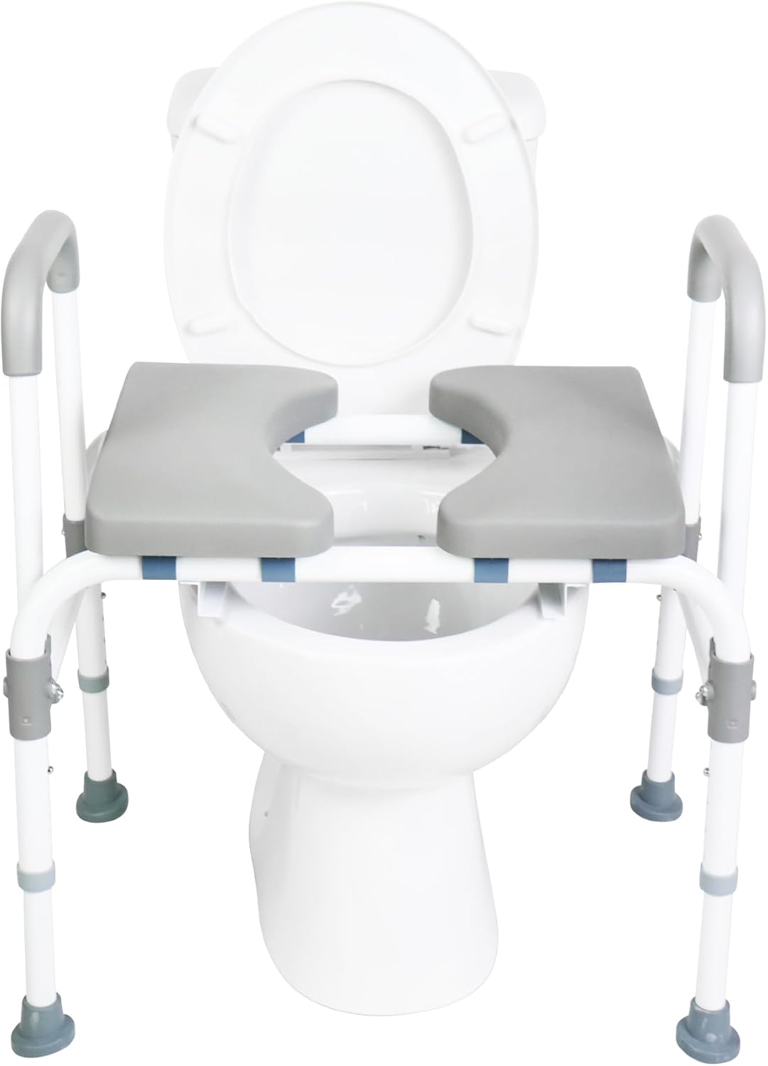 Verstellbare Toilettensitzerhöhung mit Armlehnen, Weiss