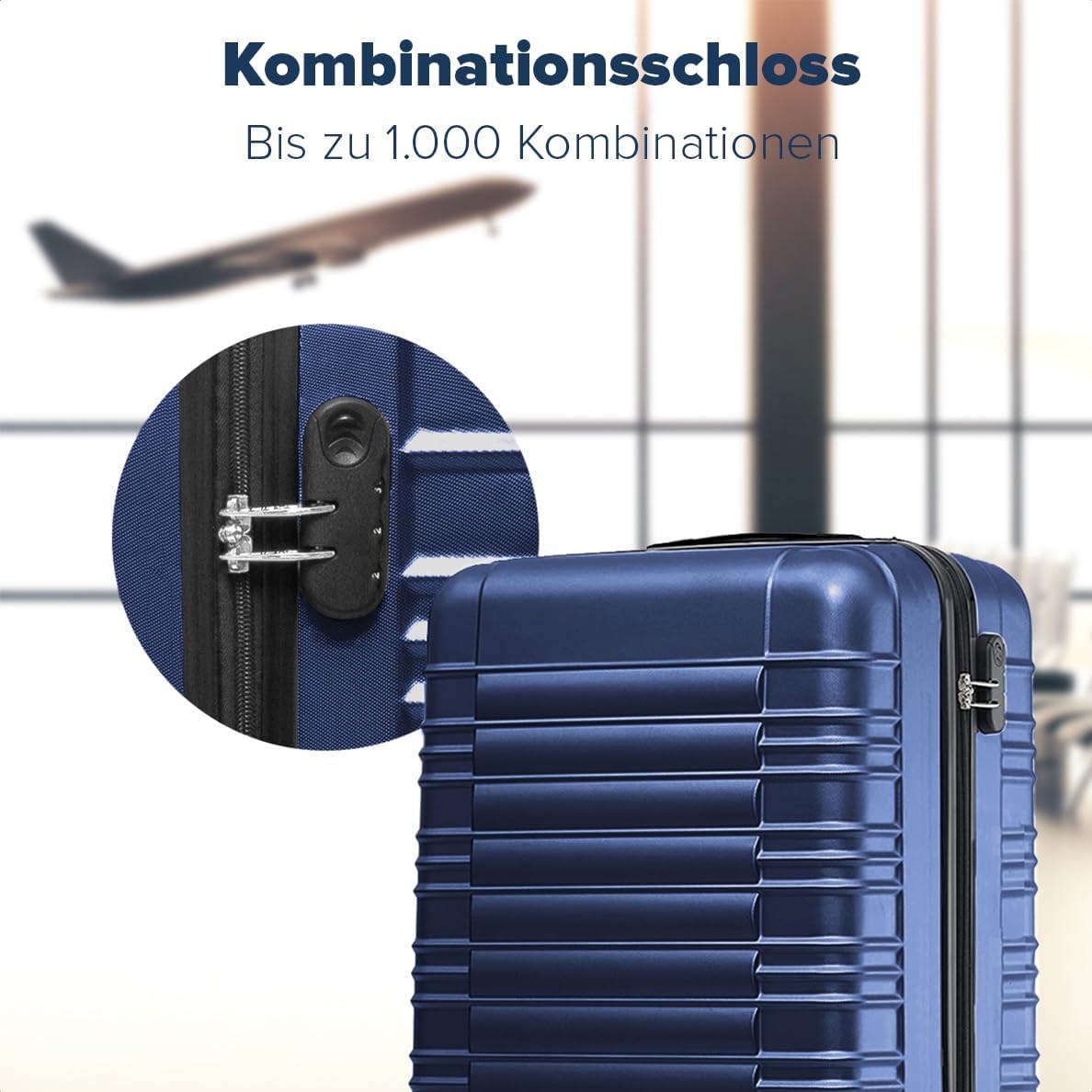 Kofferset 2-teilig mit Handgepäck Trolley, Small + Large Dunkelblau