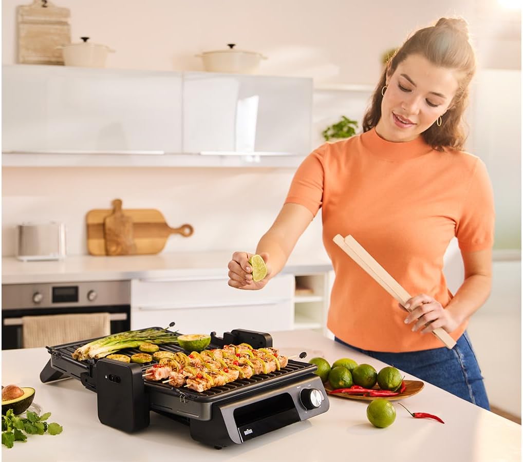 MultiGrill 5 Kontaktgrill, 1 Grill-/1 Plancha-Platte + manuelle Temperatureinstellung, silber