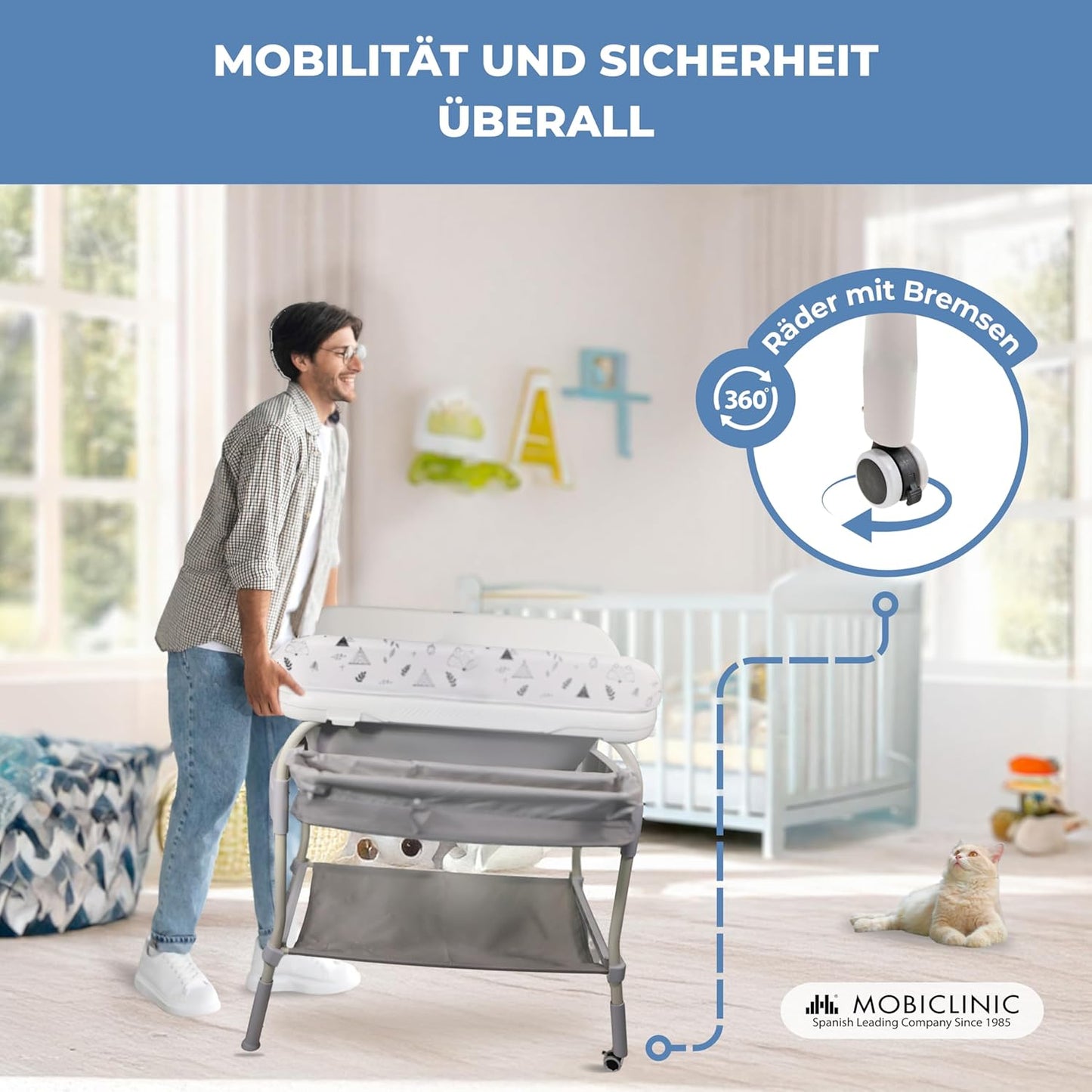 2-in-1 Wickeltisch mit Badewanne