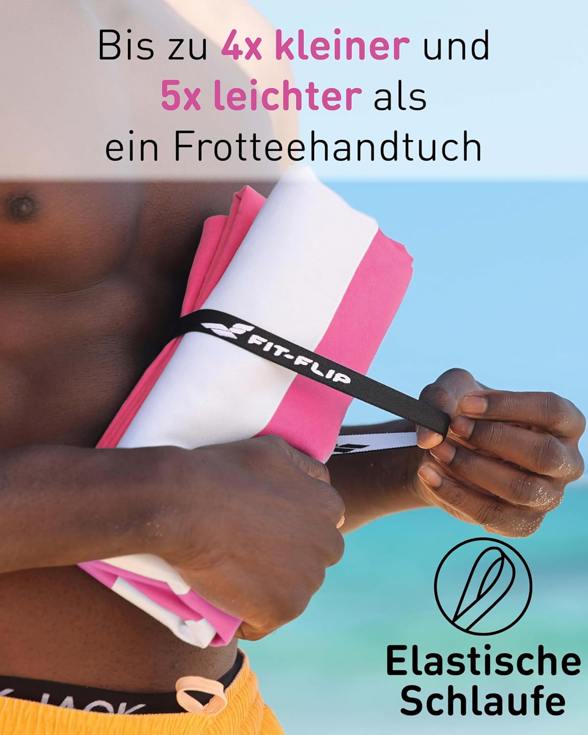 Strandtuch XXL aus Mikrofaser, 200cm x 90cm 06 Pink - Weiss