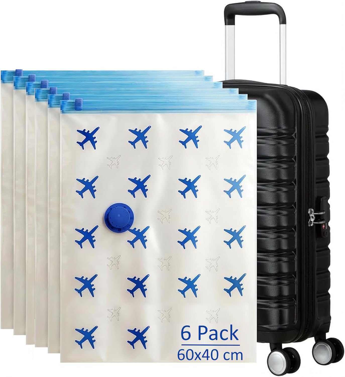 Reise-Vakuumbeutelset mit USB-C-Pumpe, Pumpe + 12 Beutel (6: 40×45 cm + 6: 40x60 cm)