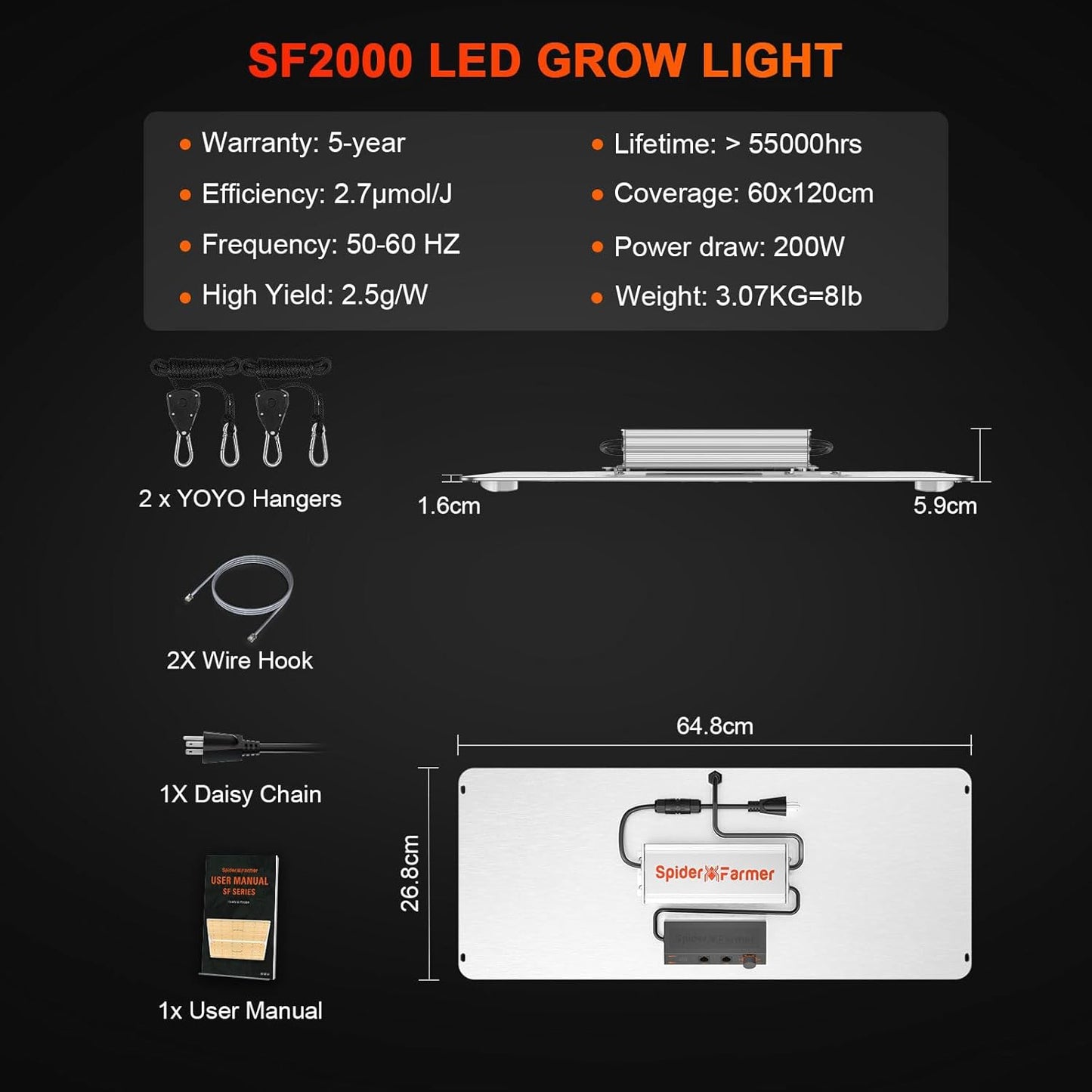 LED-Pflanzenlampe, SF2000-200W