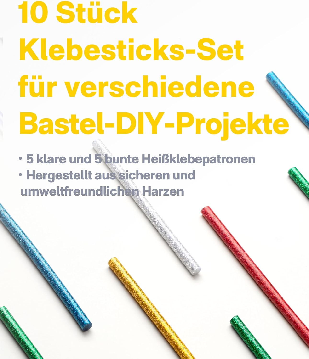Akku-Heissklebepistole mit 10 Klebesticks