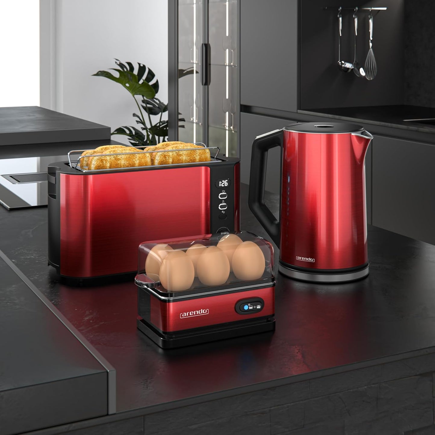 Frühstücksset: Wasserkocher, Toaster & Eierkocher