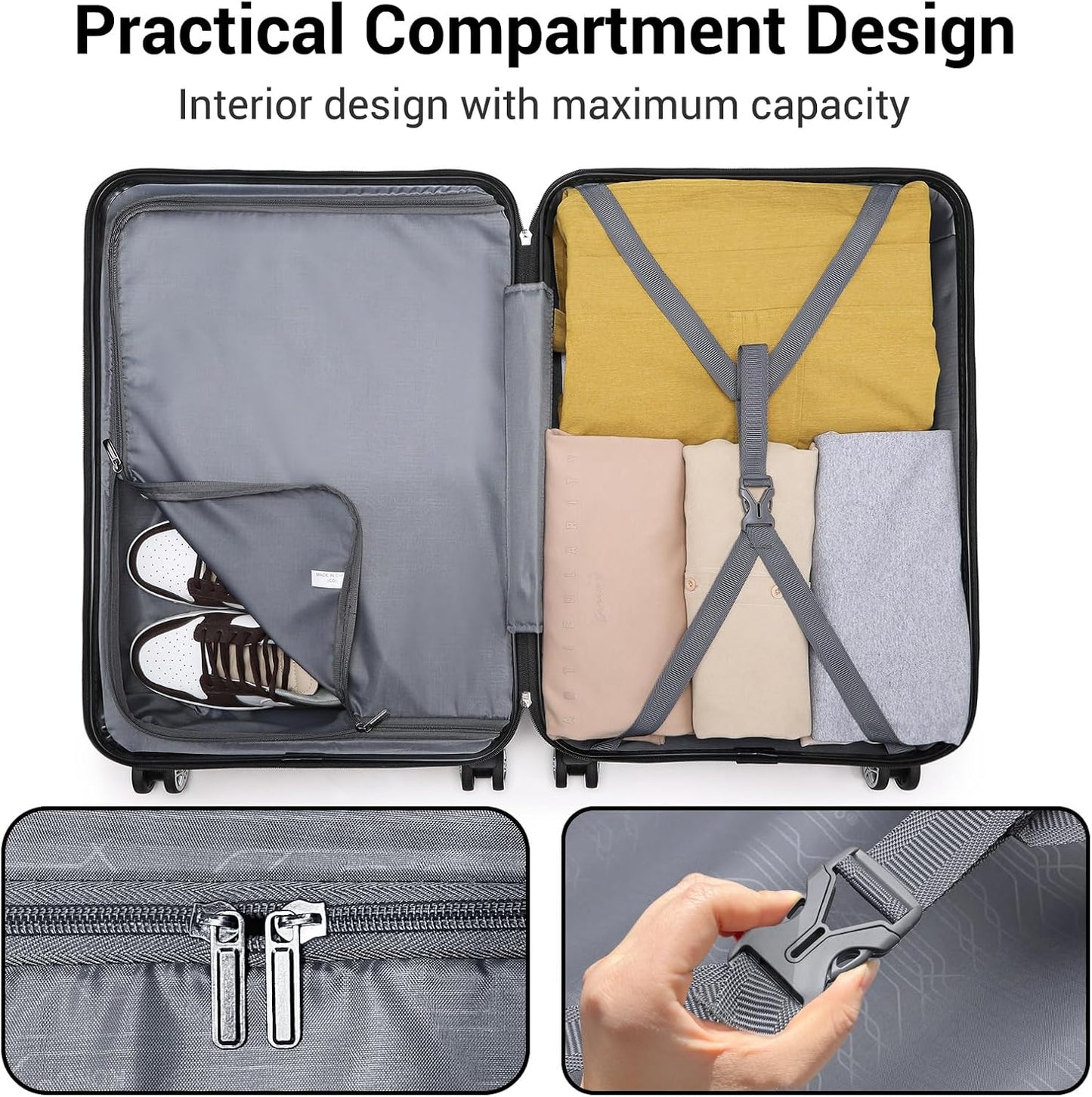 Reisekoffer, XL (74cm) Grau