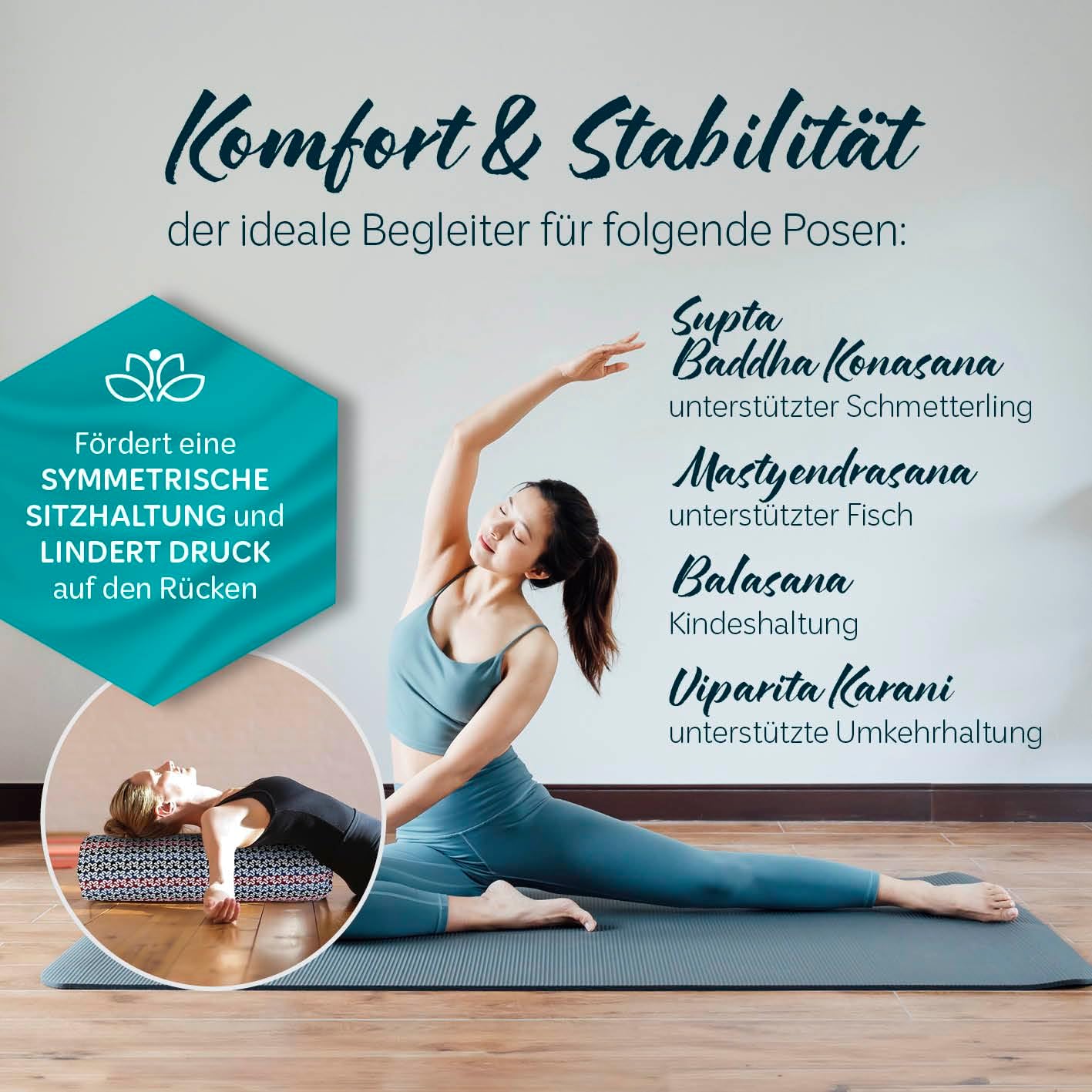 Yoga-Bolster Tarik, Dinkelspelz, Dinkelspelz Style 17