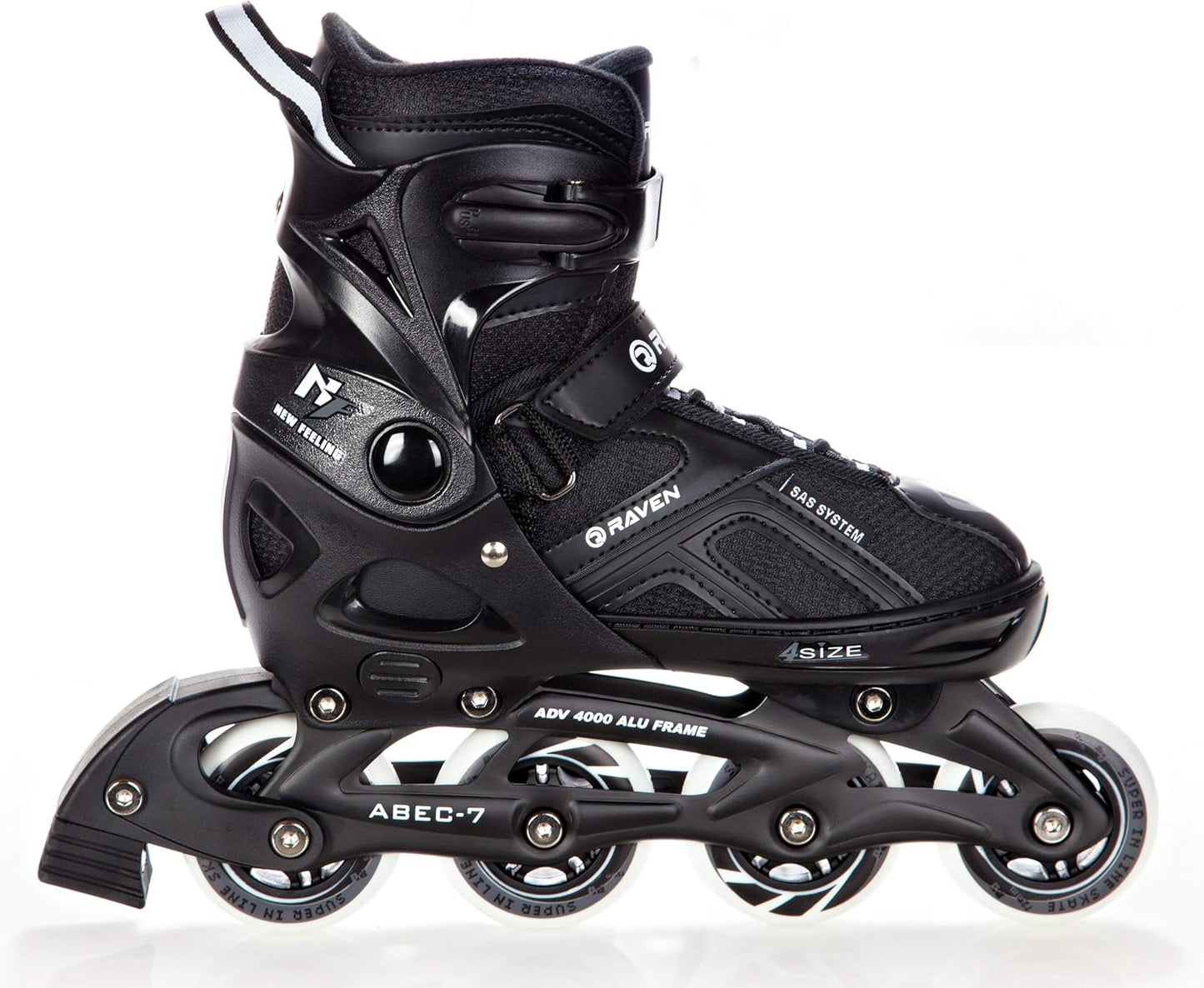 Verstellbare Inline-Skates Pulse, 37-40 (23,5cm-26cm) Black ohne Kufen