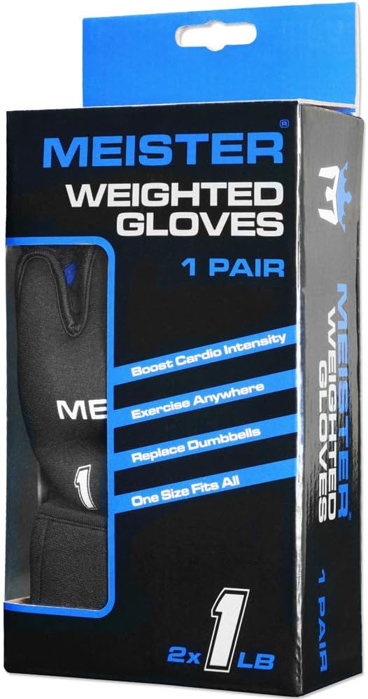 Gewichtshandschuhe, Schwarz/Blau 1 lb Handschuhe (insgesamt 2 lb)