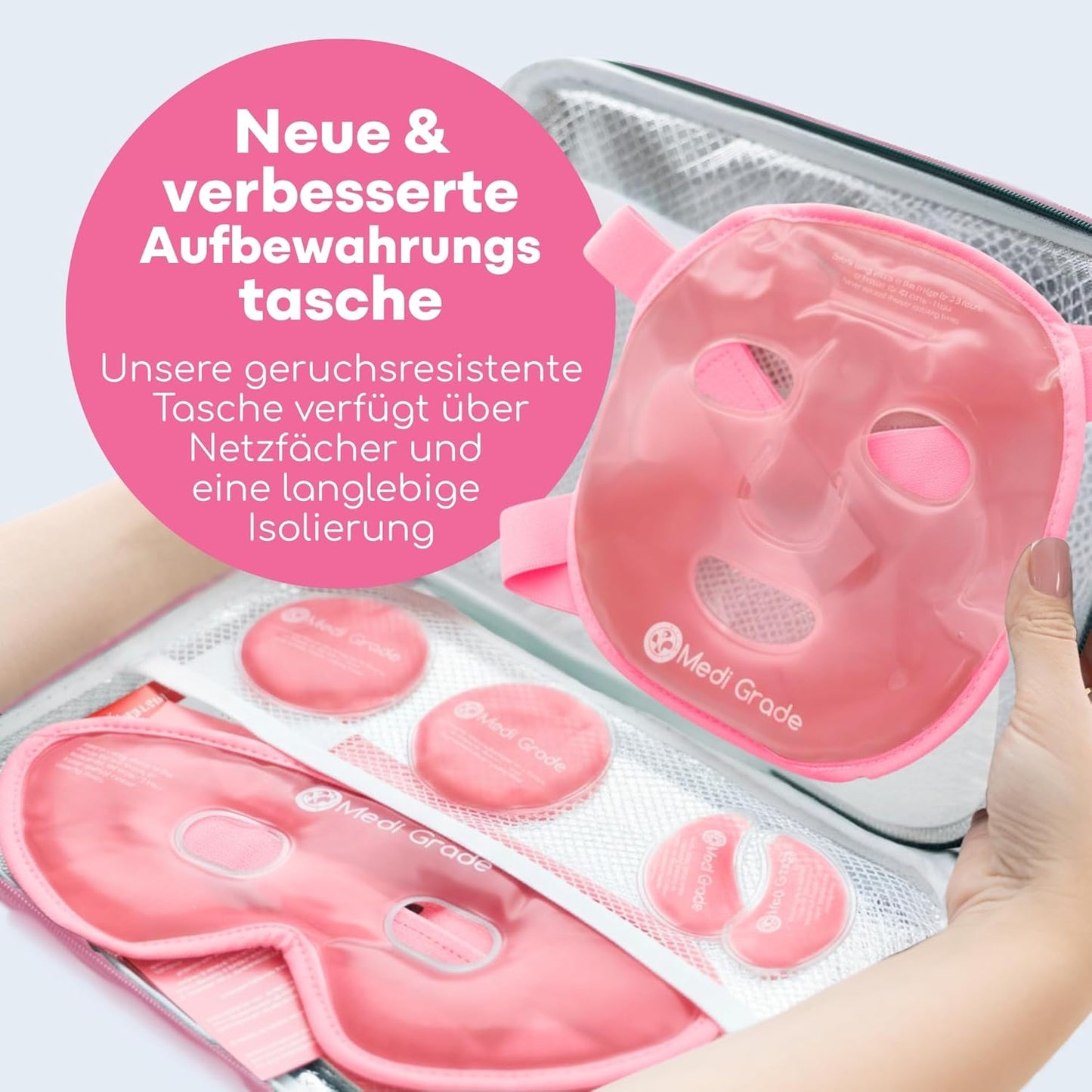 Kühlmaske & Augenpads, Pink