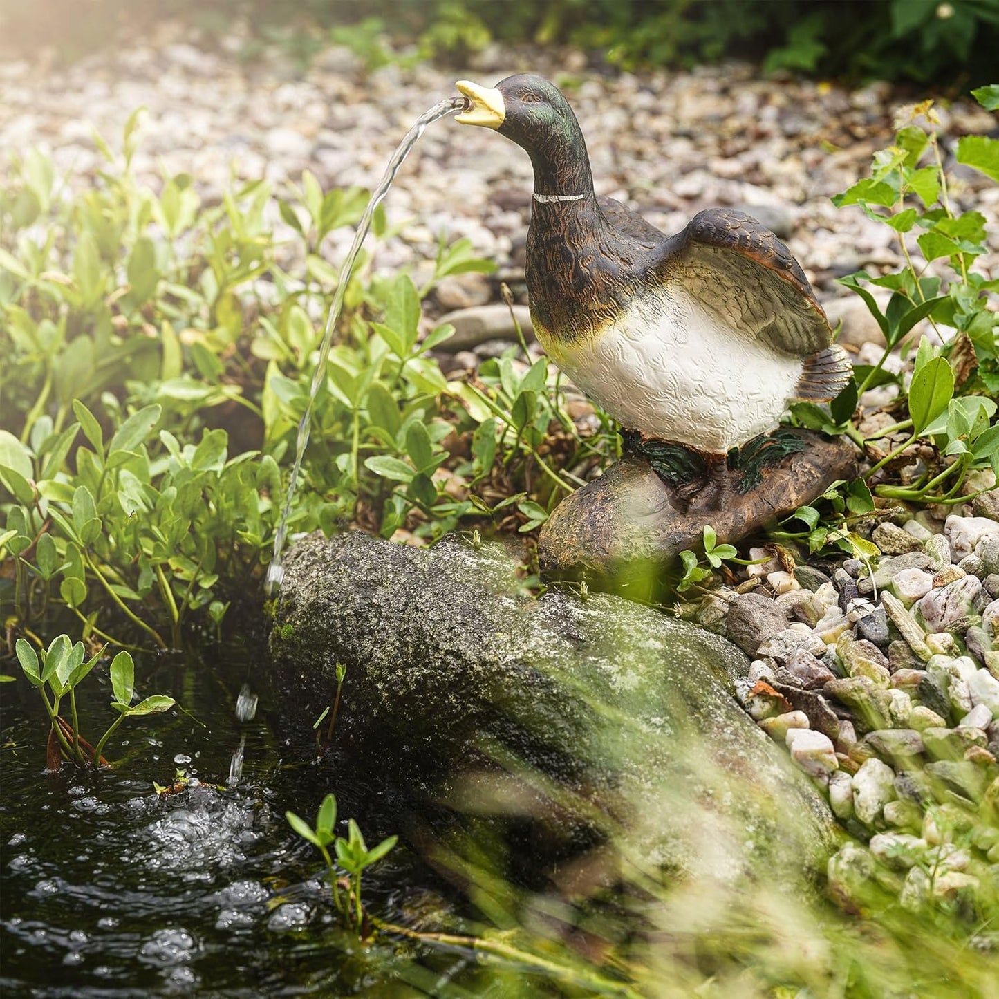 Solar Wasserspeier Set Ente 101659