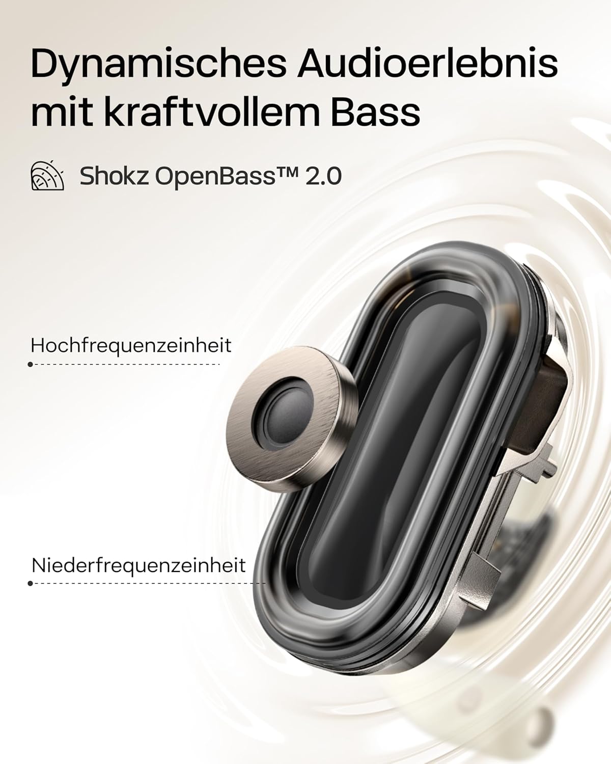 OpenFit 2 Open-Ear-Kopfhörer, Typ-C-Laden Beige