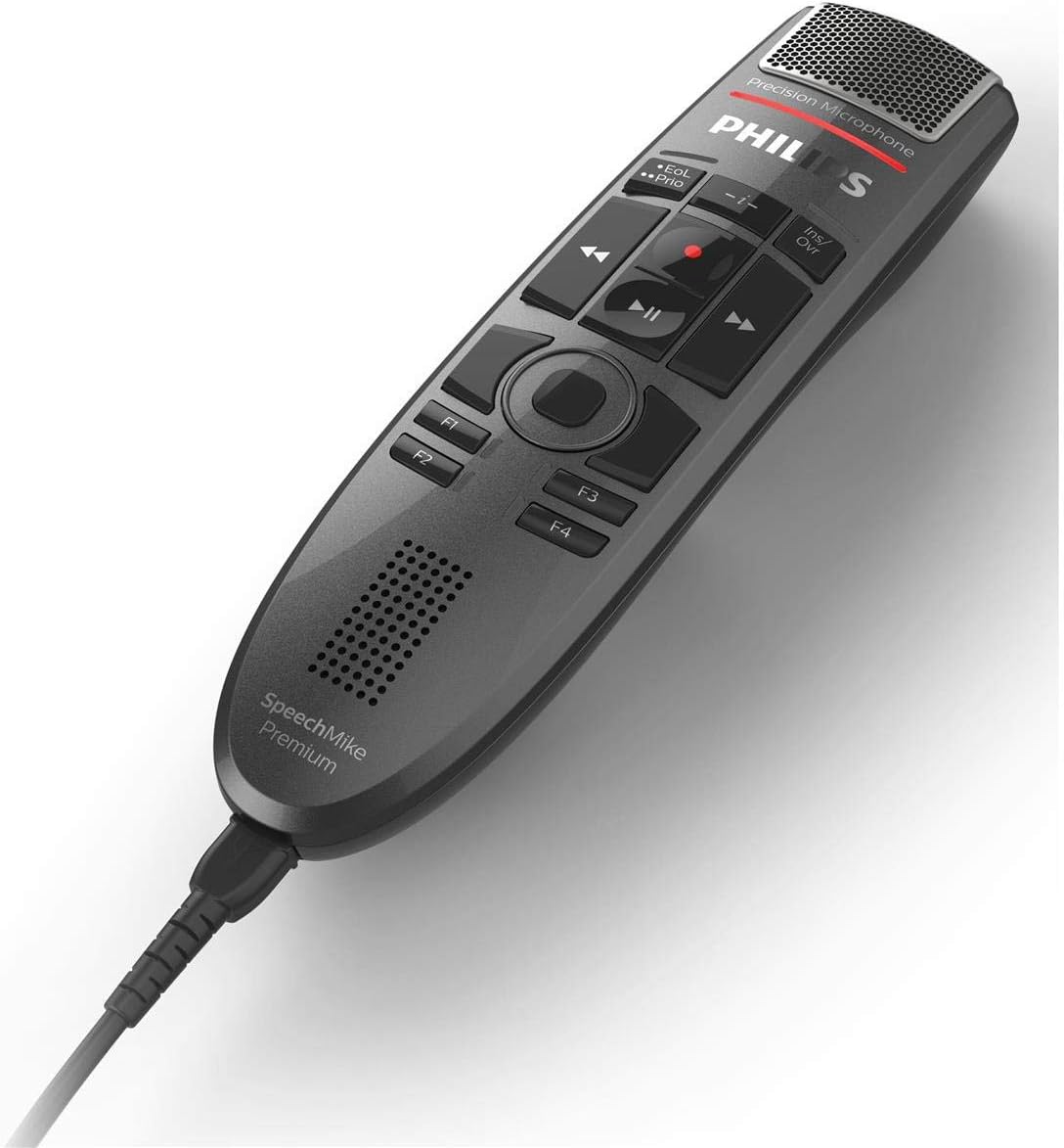 SpeechMike Pro Premium 3700, Anthrazit Bedienung per Touch-Sensor Single