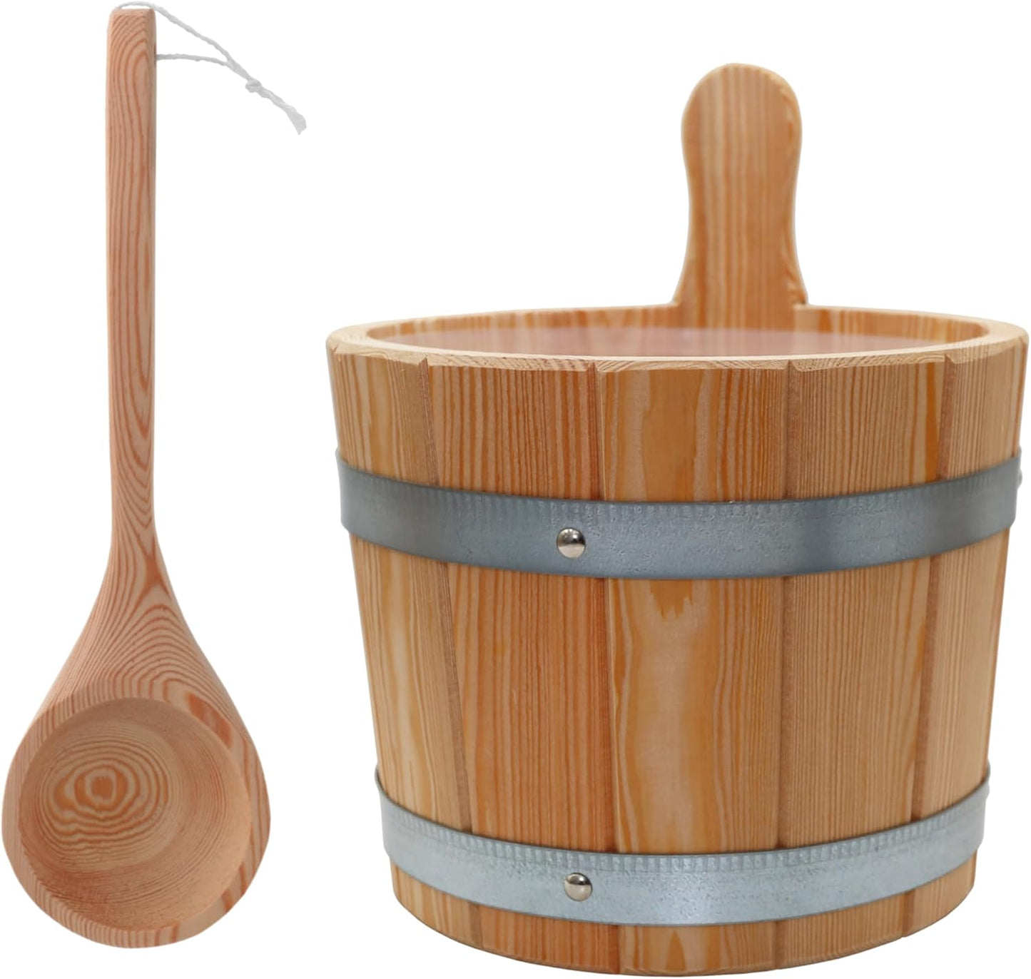 Saunakübel mit Kelle, 5L Lärche + Kelle