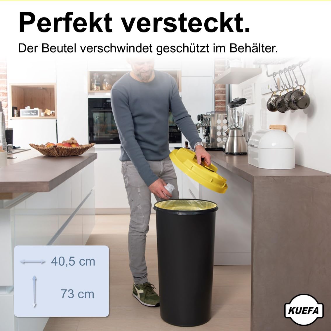 Müllsackständer mit Klemm-Ring, Gelb Gelber Sack