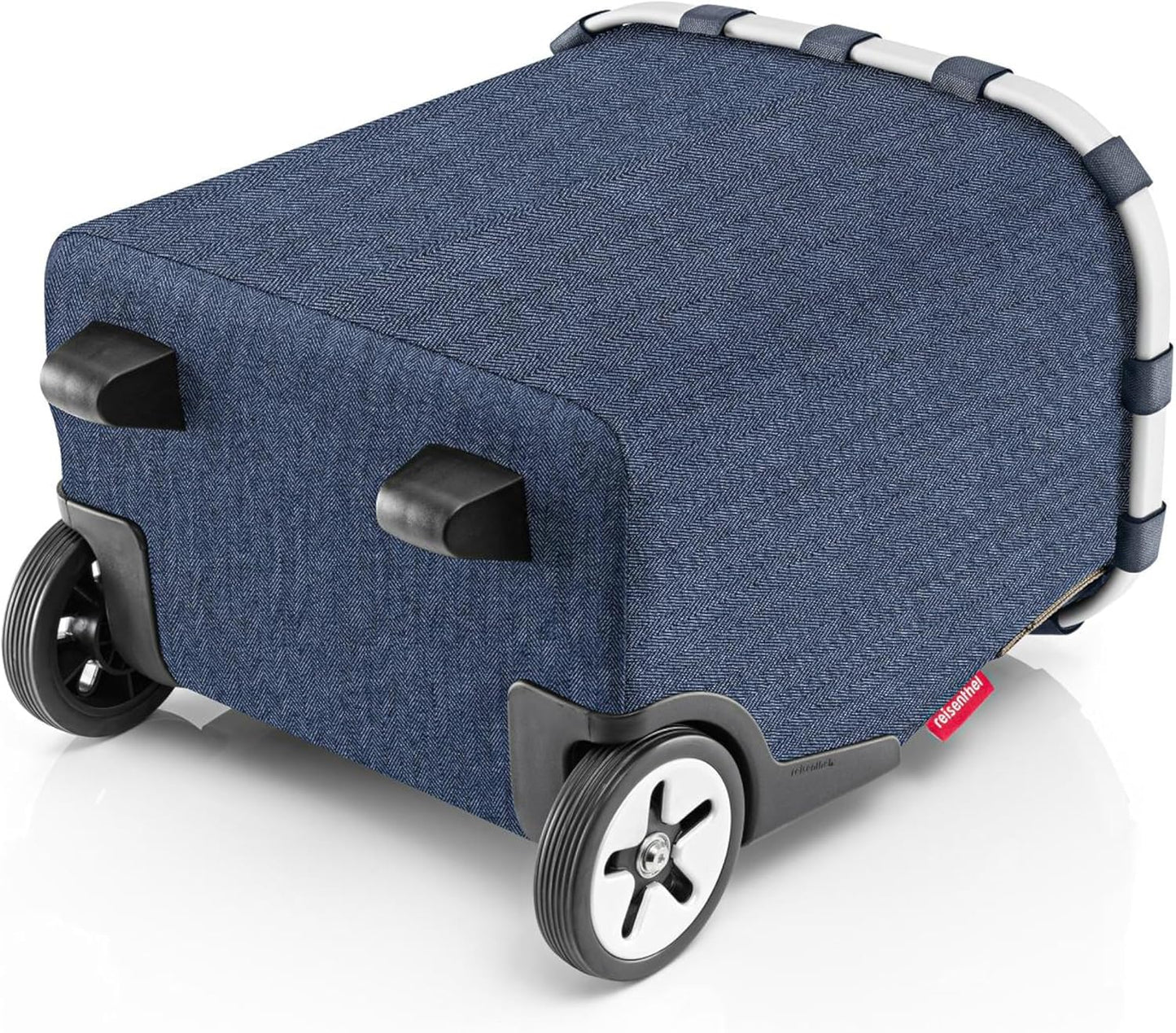 Tragbarer Einkaufstrolley, Herringbone Dark Blue Fischgrätmuster