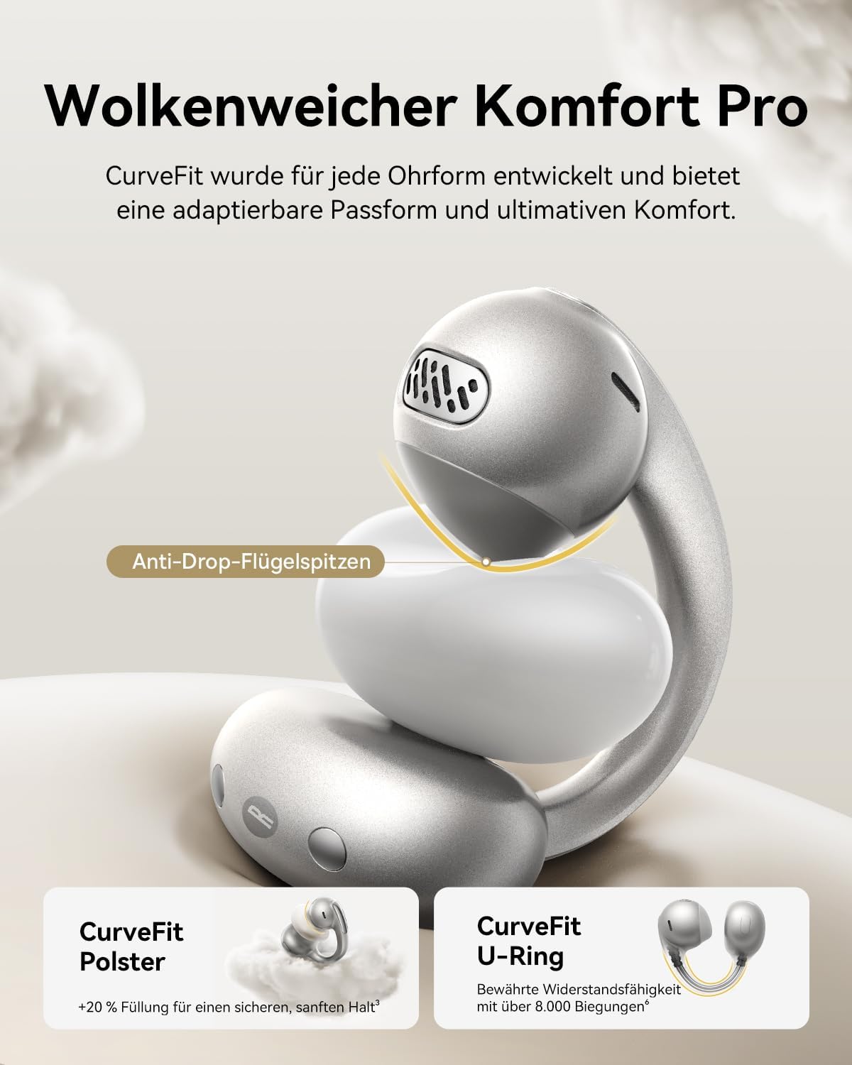 MC1 Pro Open Ear Kopfhörer, Titanfarbe