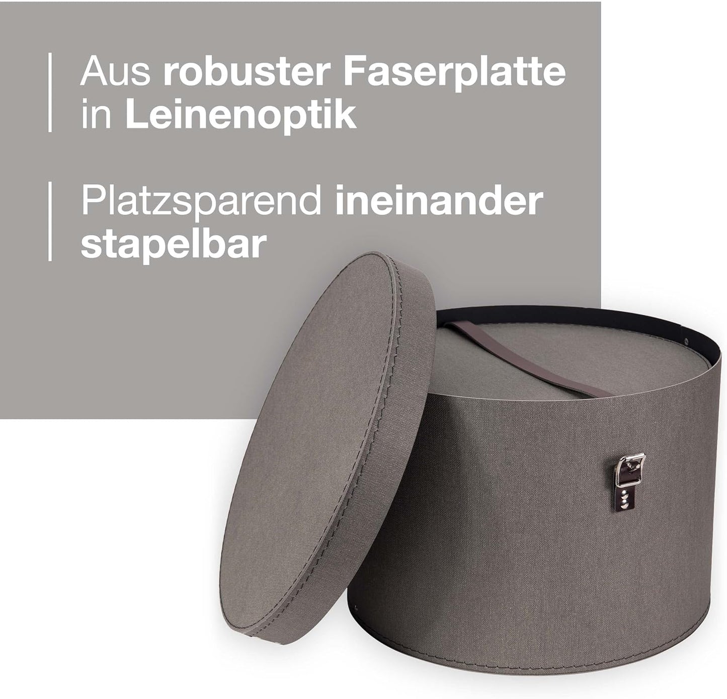 2 x Aufbewahrungsboxen mit Deckel, Grau