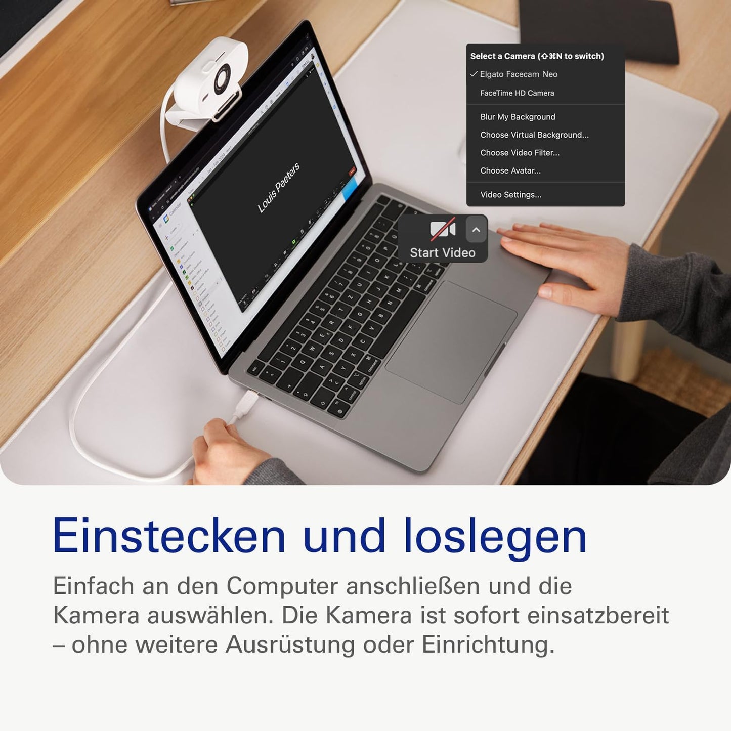 Facecam Neo Full HD-Webcam mit Sichtschutzkappe, Lichtkorrektur, Facecam Neo