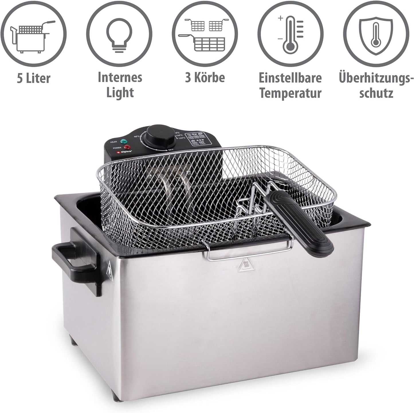 Doppel-Fritteuse, 5L mit 3 Körben