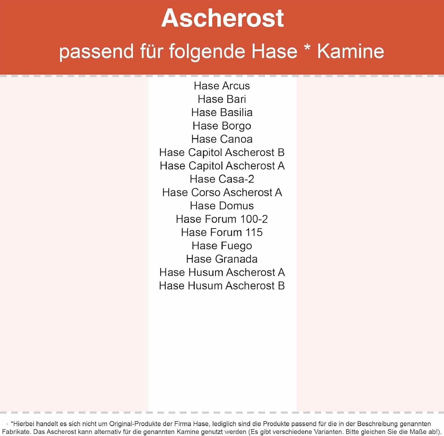 Kaminofen Ascherost für Hase Kaminöfen, Ø 170x10 mm