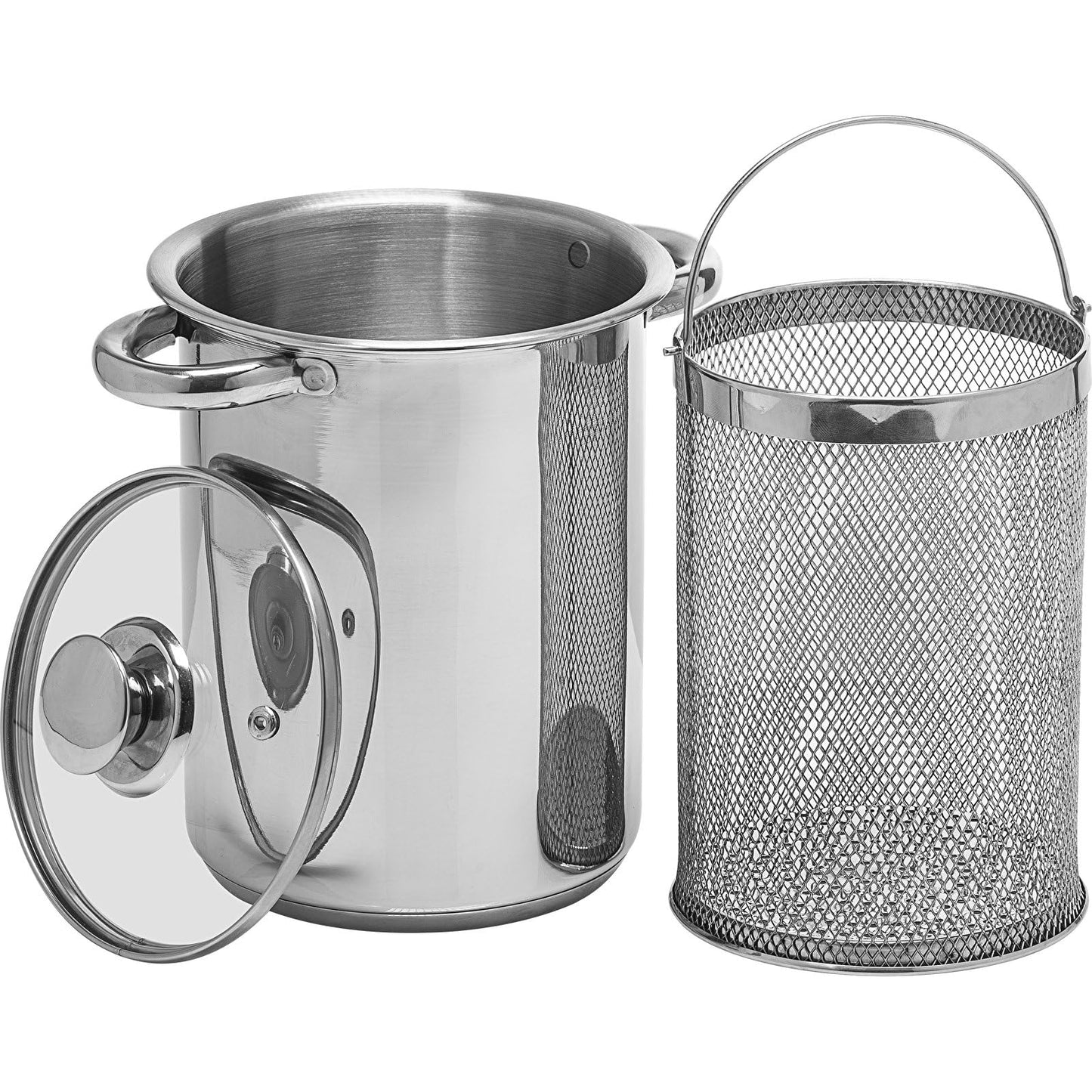 Spargeltopf mit Siebeinsatz und Glasdeckel (4 Liter)