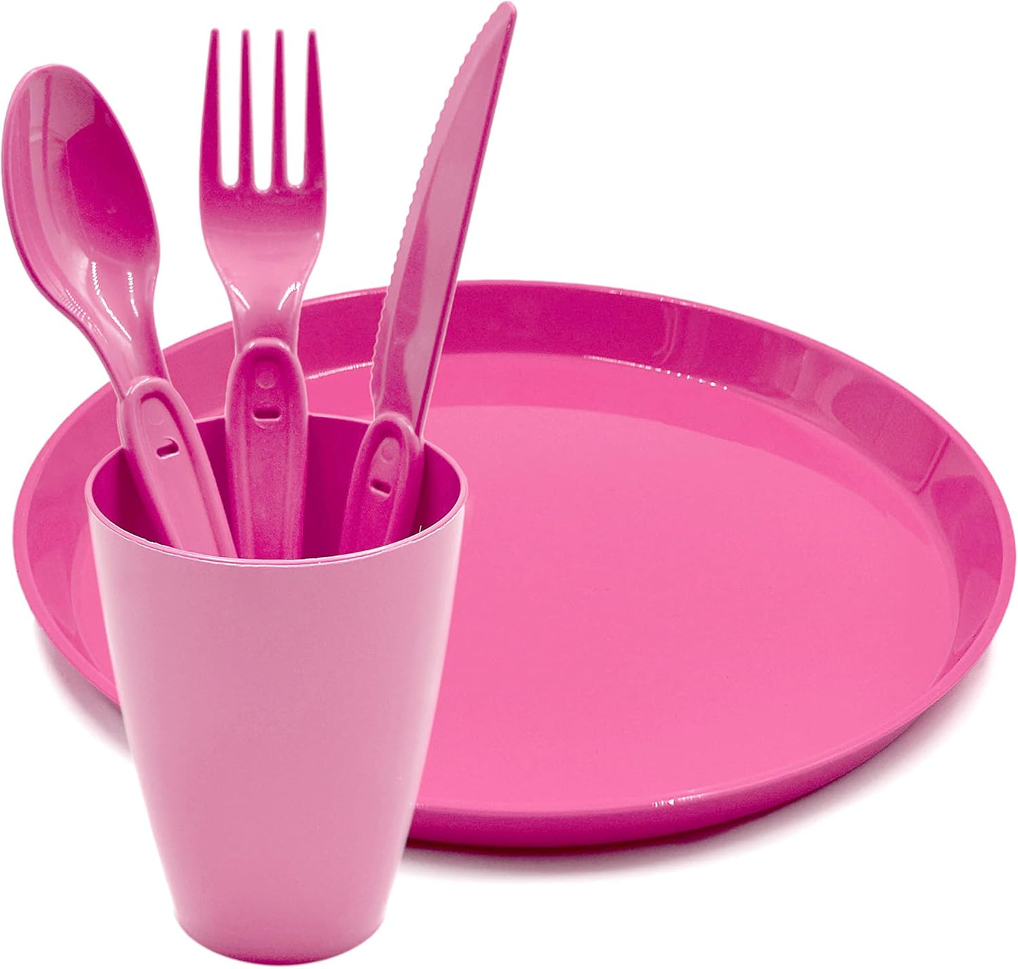 Picknick-Set mit Geschirr für 6 Personen (31-teilig), Pink