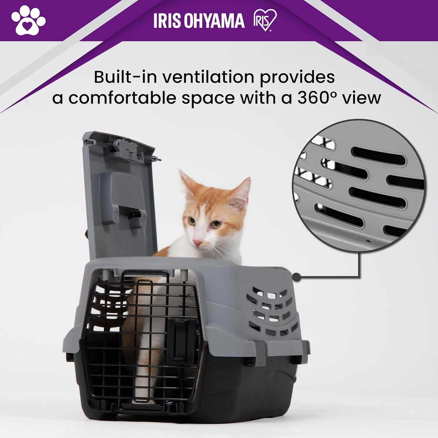 Katzentransportbox, Grau L48.3 x B30.5 x H24.8cm
