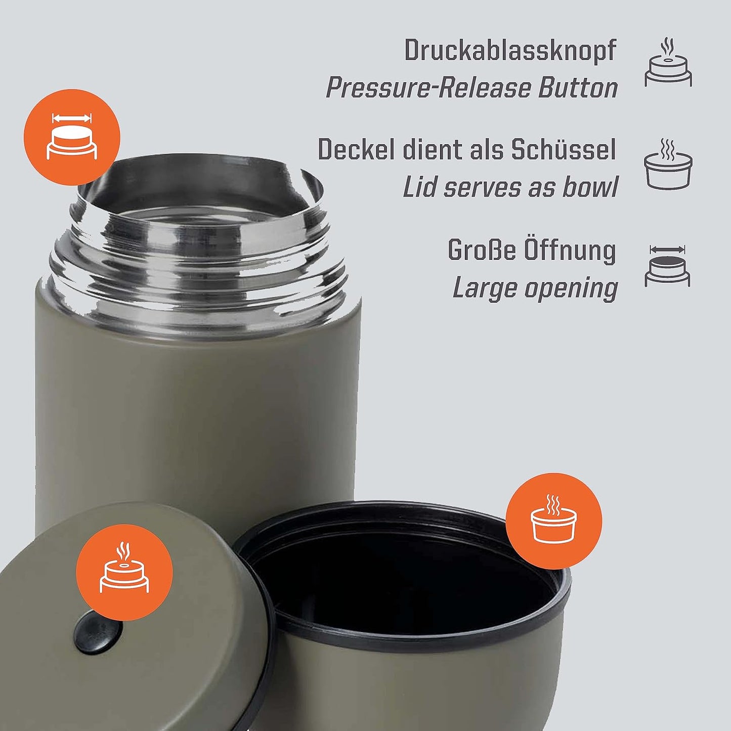 Thermobehälter Classic für Speisen, 750 ml, 750ml Olivgrün