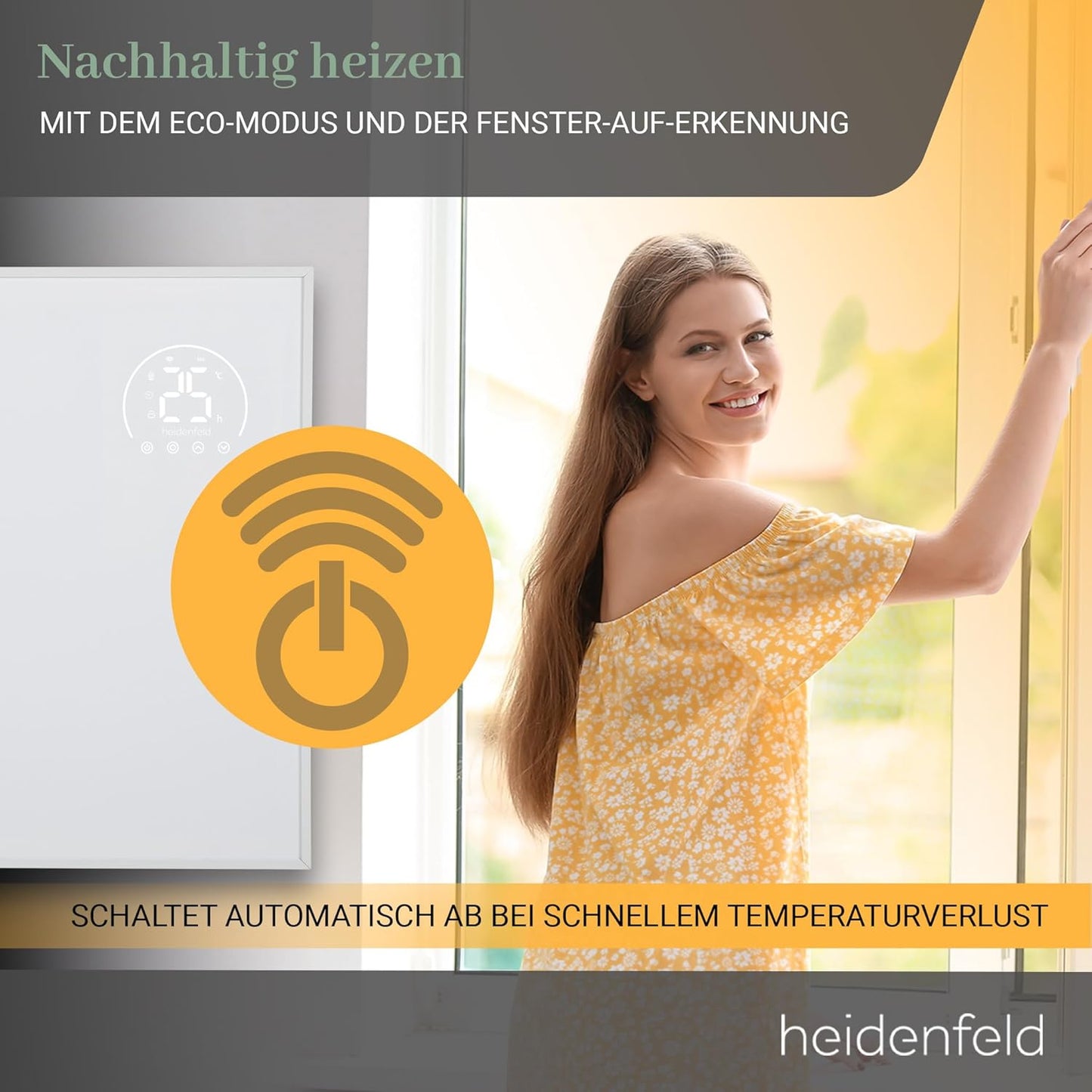 Infrarotheizung HF-HP140 mit App-Steuerung, Hf-hp140 500 Watt