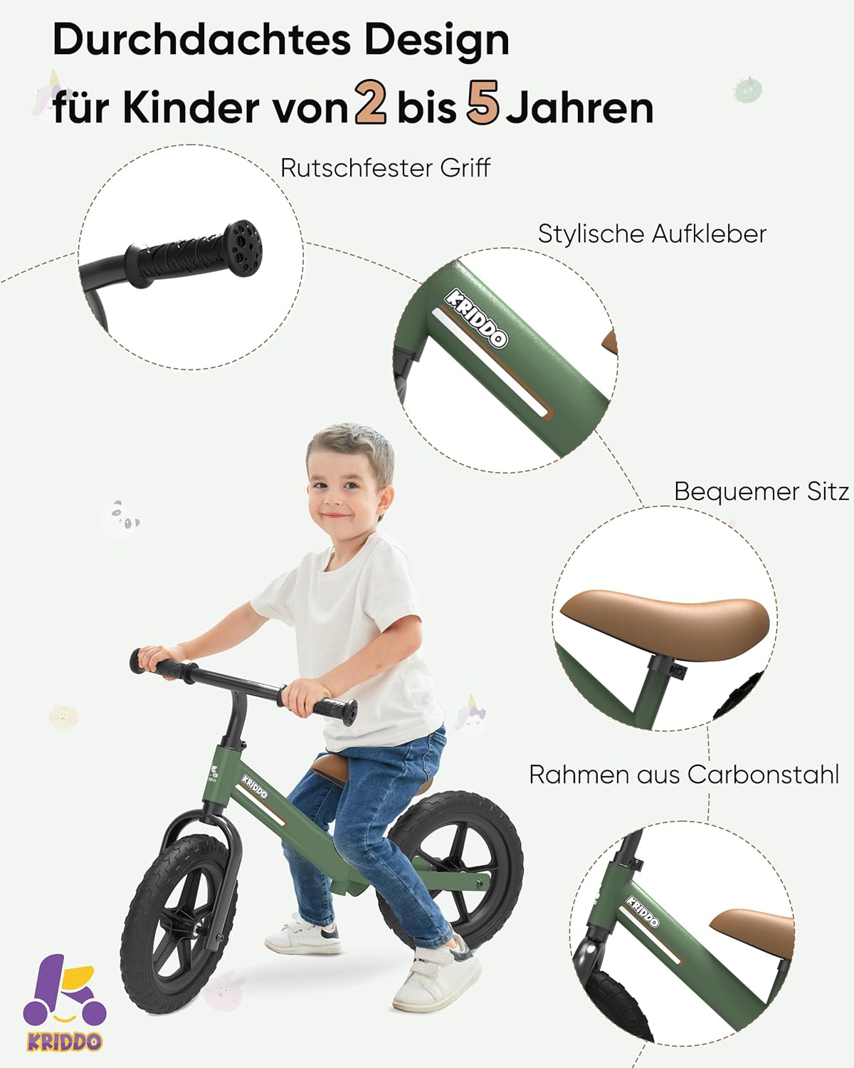 Laufrad mit verstellbarem Sitz, Grün