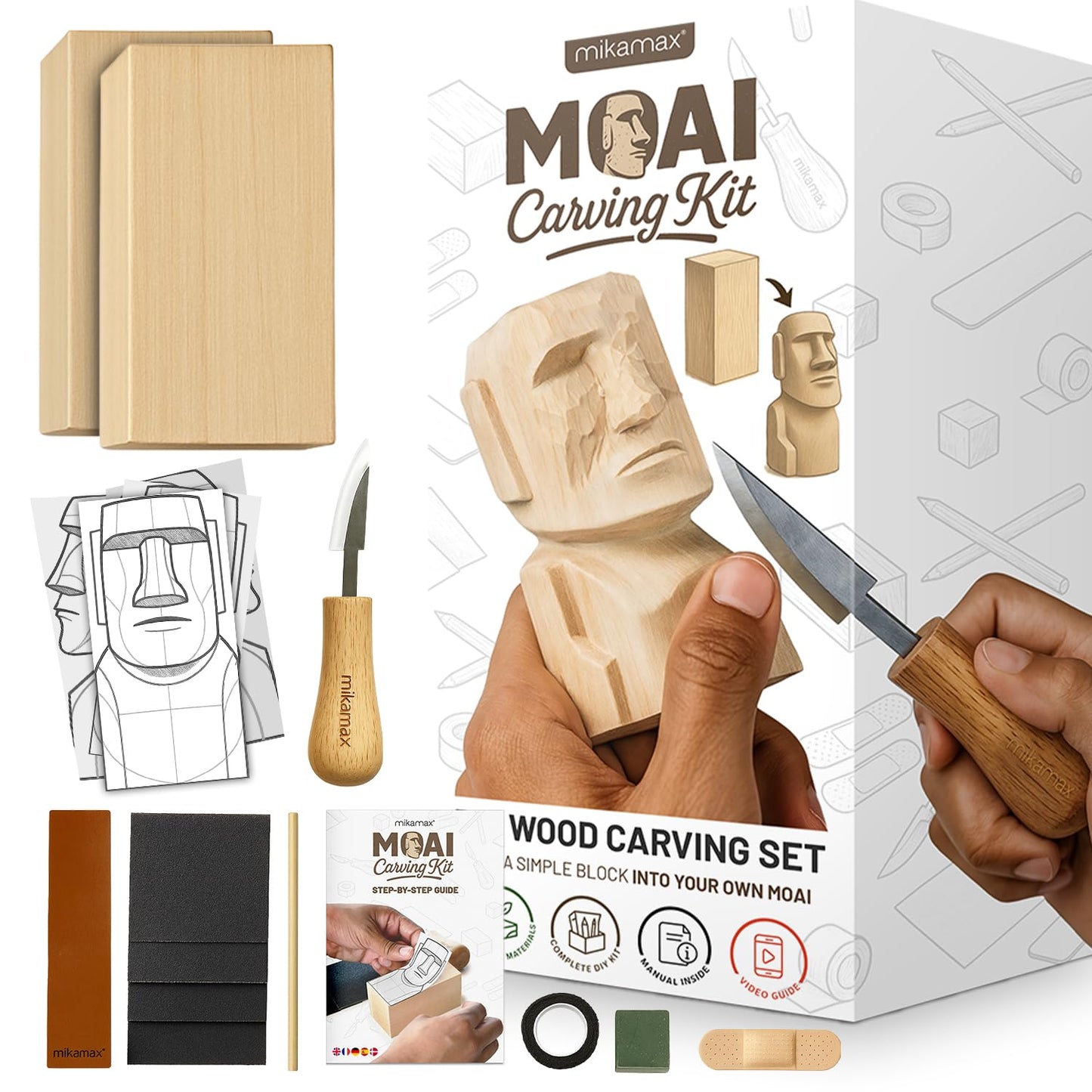 Moai Wood Carving Kit