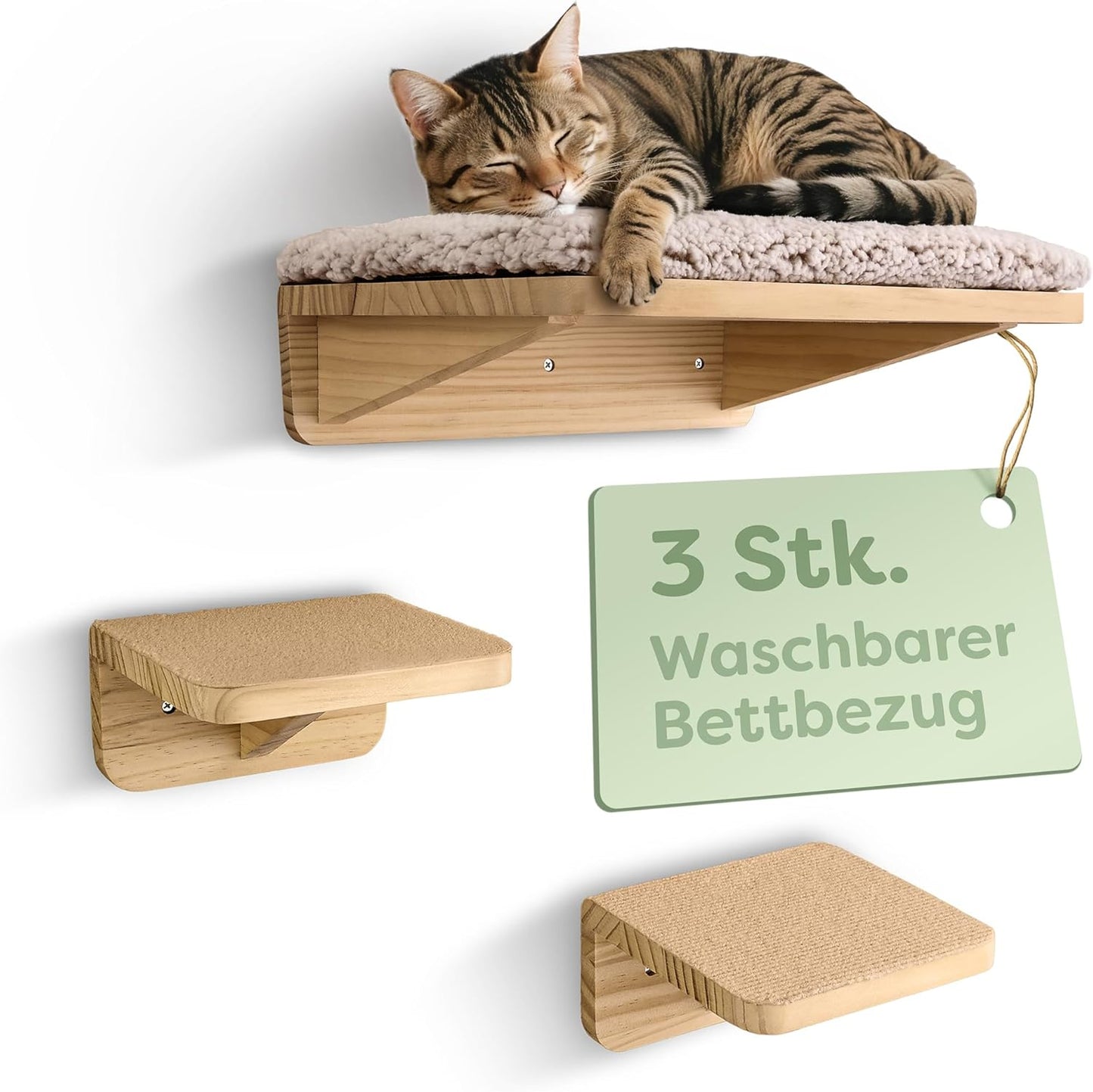 Kletterwand-Set mit Katzenbett & Treppen