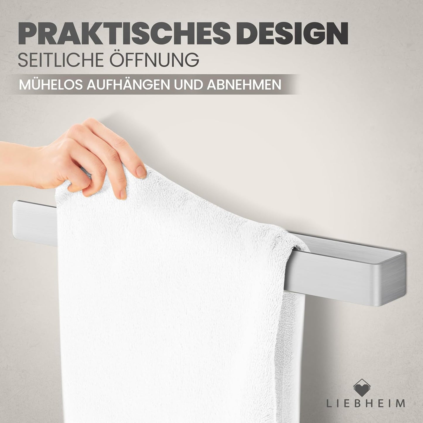 Handtuchhalter, Aluminium Silber Gebürstet 40 Cm