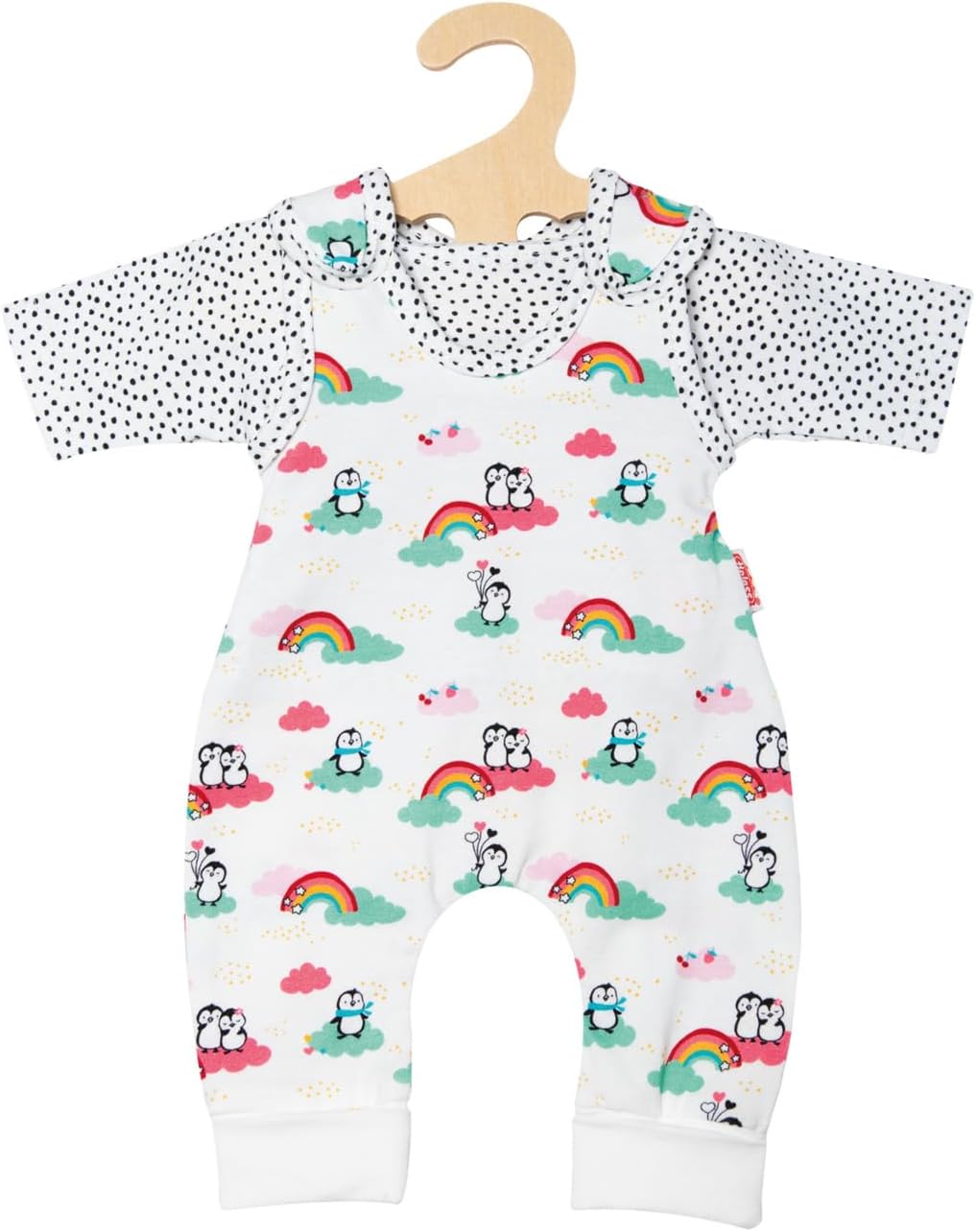 Puppen Strampler Pinguin mit T-Shirt