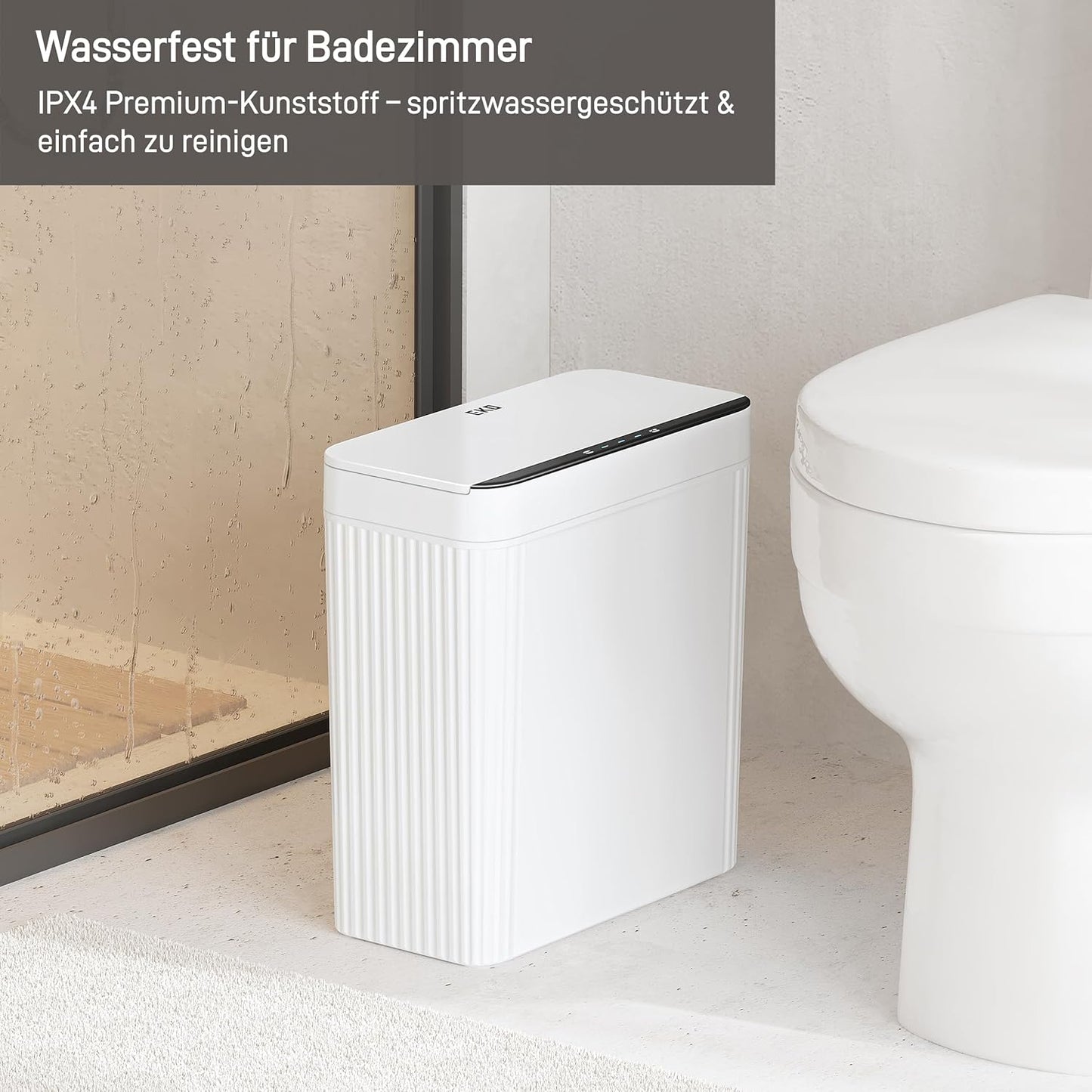 Sensor-Mülleimer Brio Slim, Brio 10L-Weiss