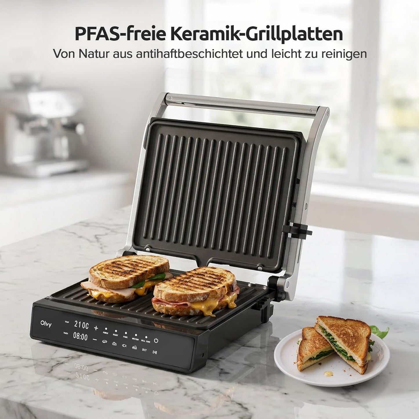 Kontaktgrill mit Touchscreen & 5 Programmen