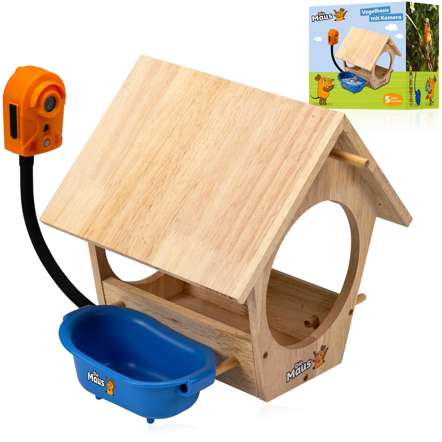 Vogelhaus mit Kamera und Tränke