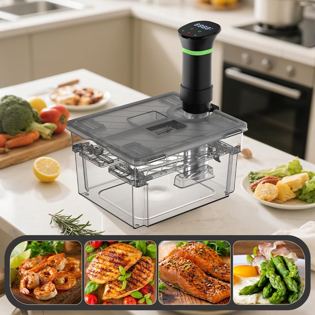Sous Vide Behälter mit Deckel und Rost, Grau