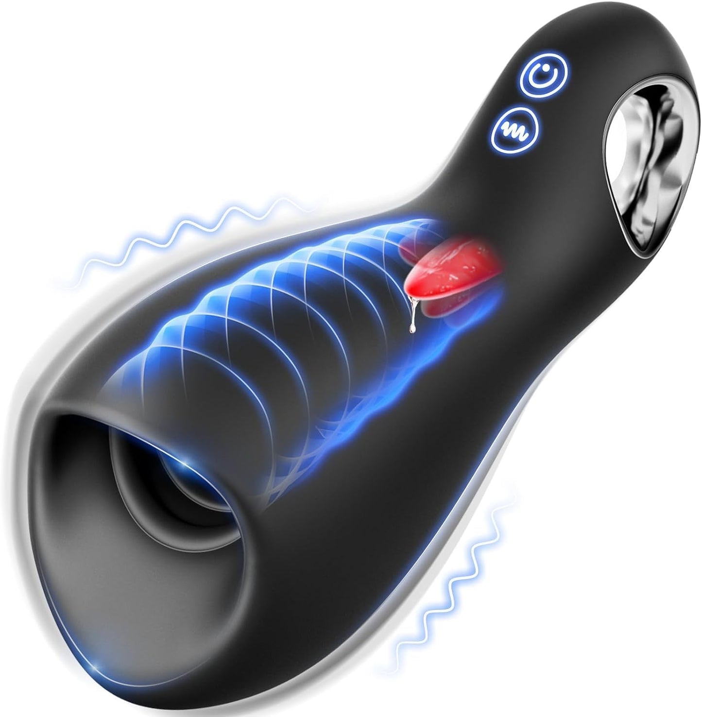 Masturbator mit 360° Vibrationsmodi und 5 Zungenleckmodi, erotic sex toy