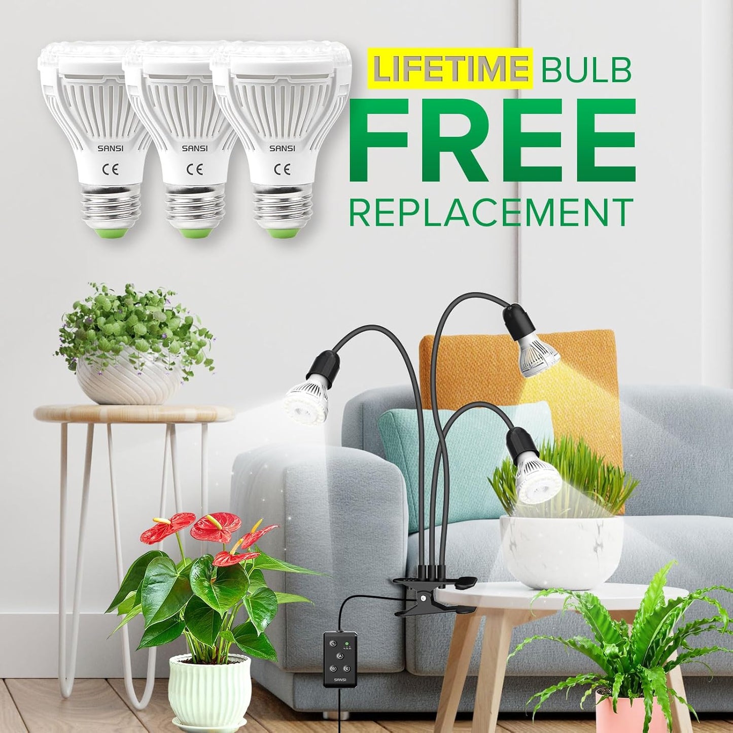 LED Pflanzenlampe mit Timer, 30W mit Timer