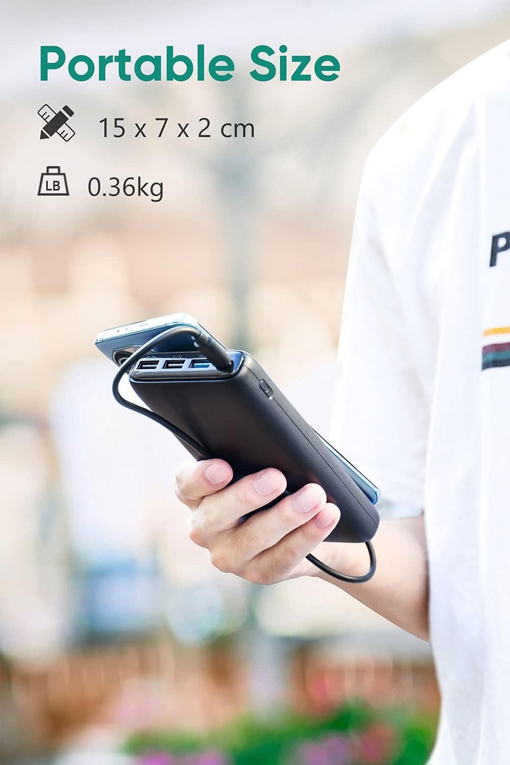 Powerbank B02P mit Power Delivery und 4 Ports, Schwarz